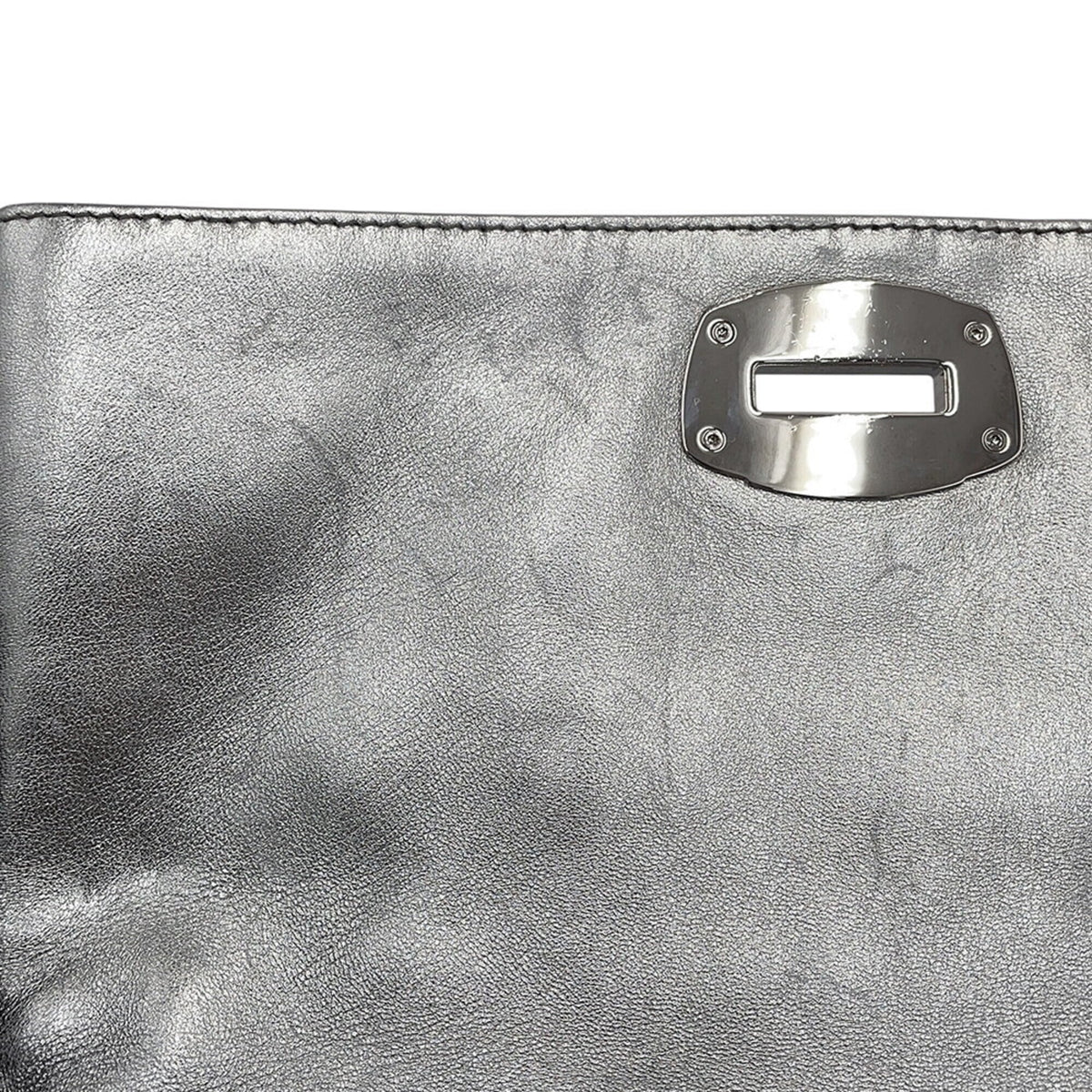 Miu Miu Matelasse Silver Shoulder Bag (Pre-Owned)
