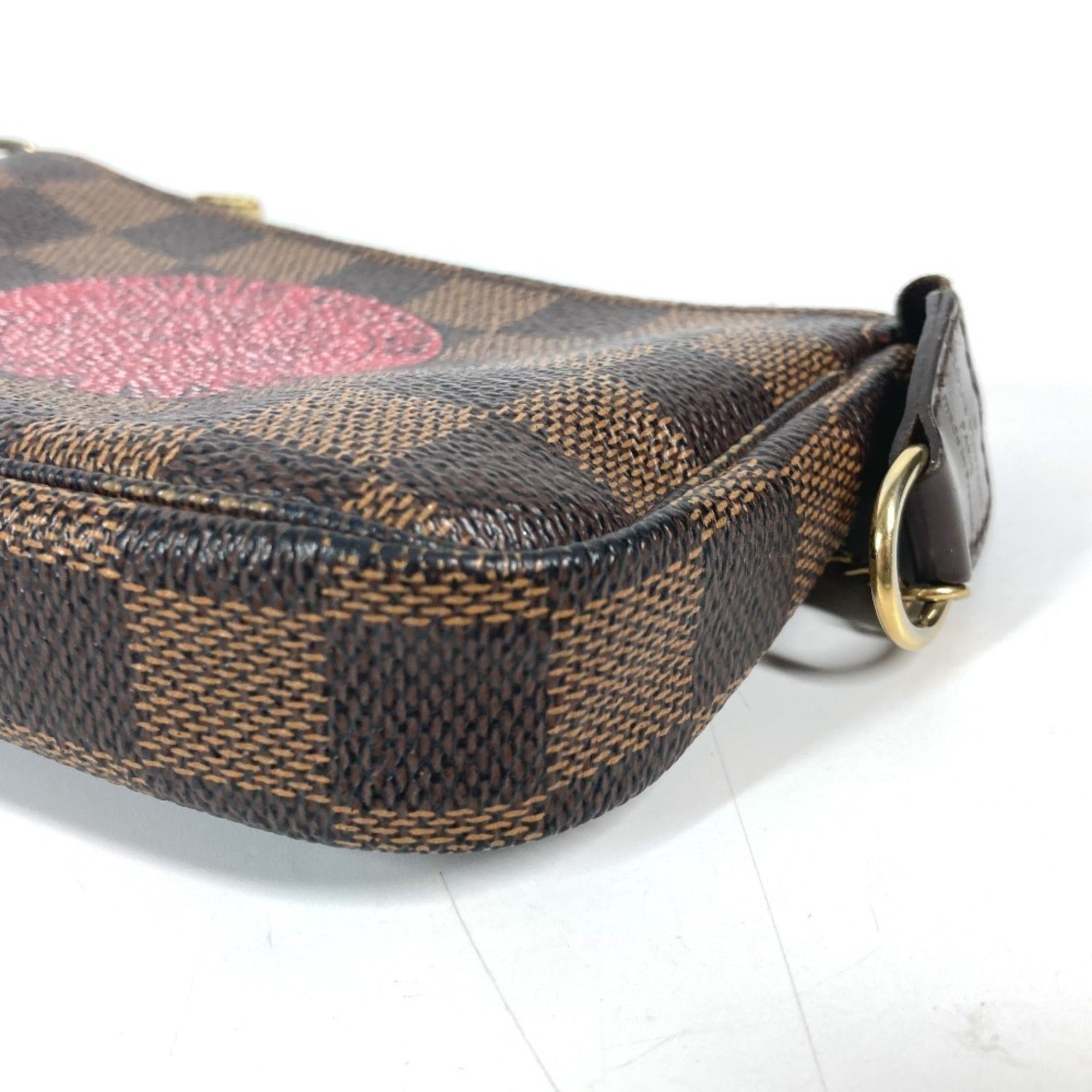 Louis Vuitton Brown Damier Canvas Ebene Galle Red Color Damier Canvas Handbag Pochette (Pre-Owned)