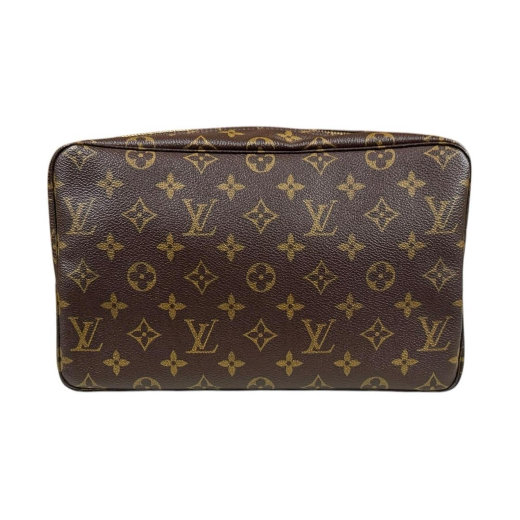 Louis Vuitton Brown Monogram Canvas Clutch Bag Handbag Pouch (Pre-Owned)