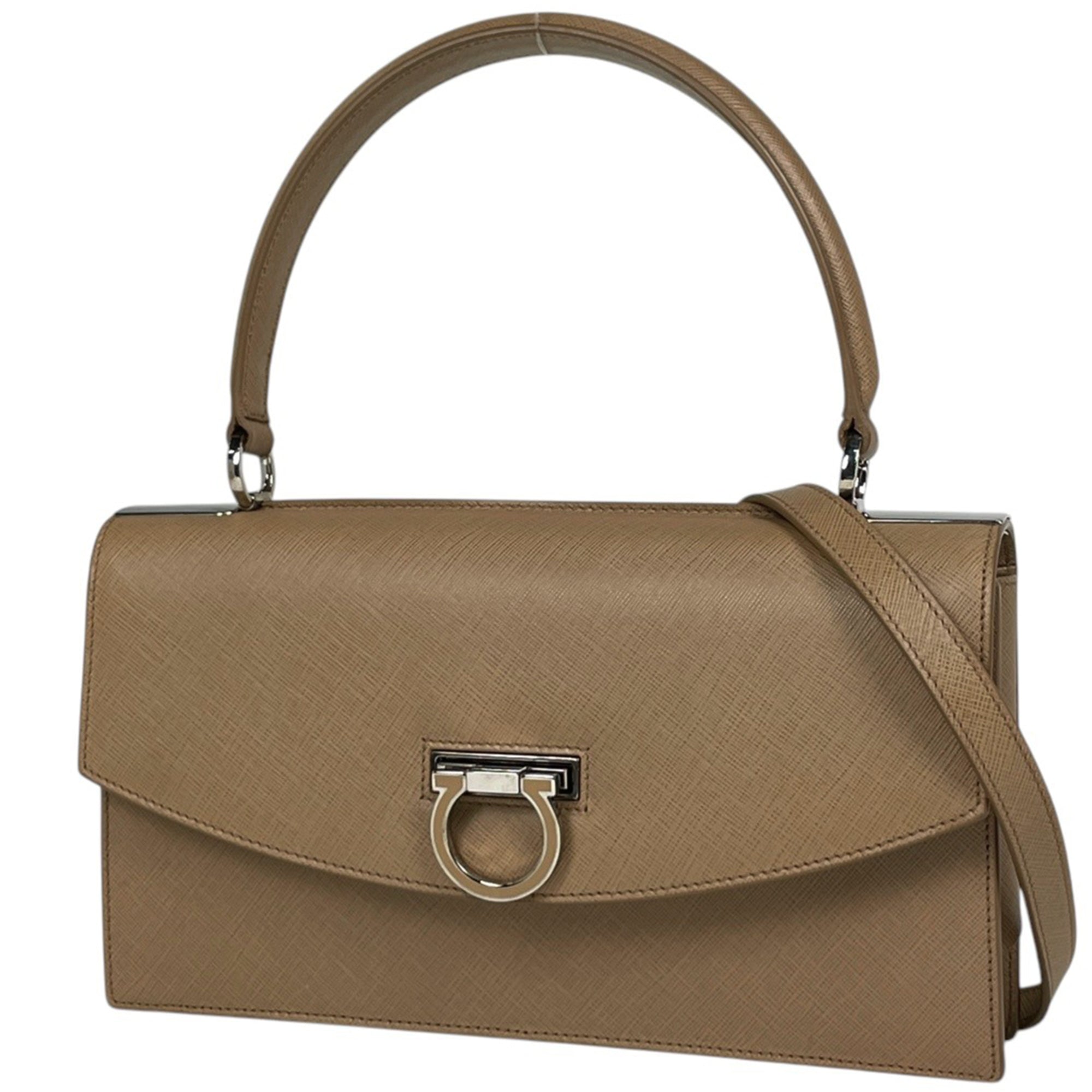 Salvatore Ferragamo Beige Leather Handbag (Pre-Owned)