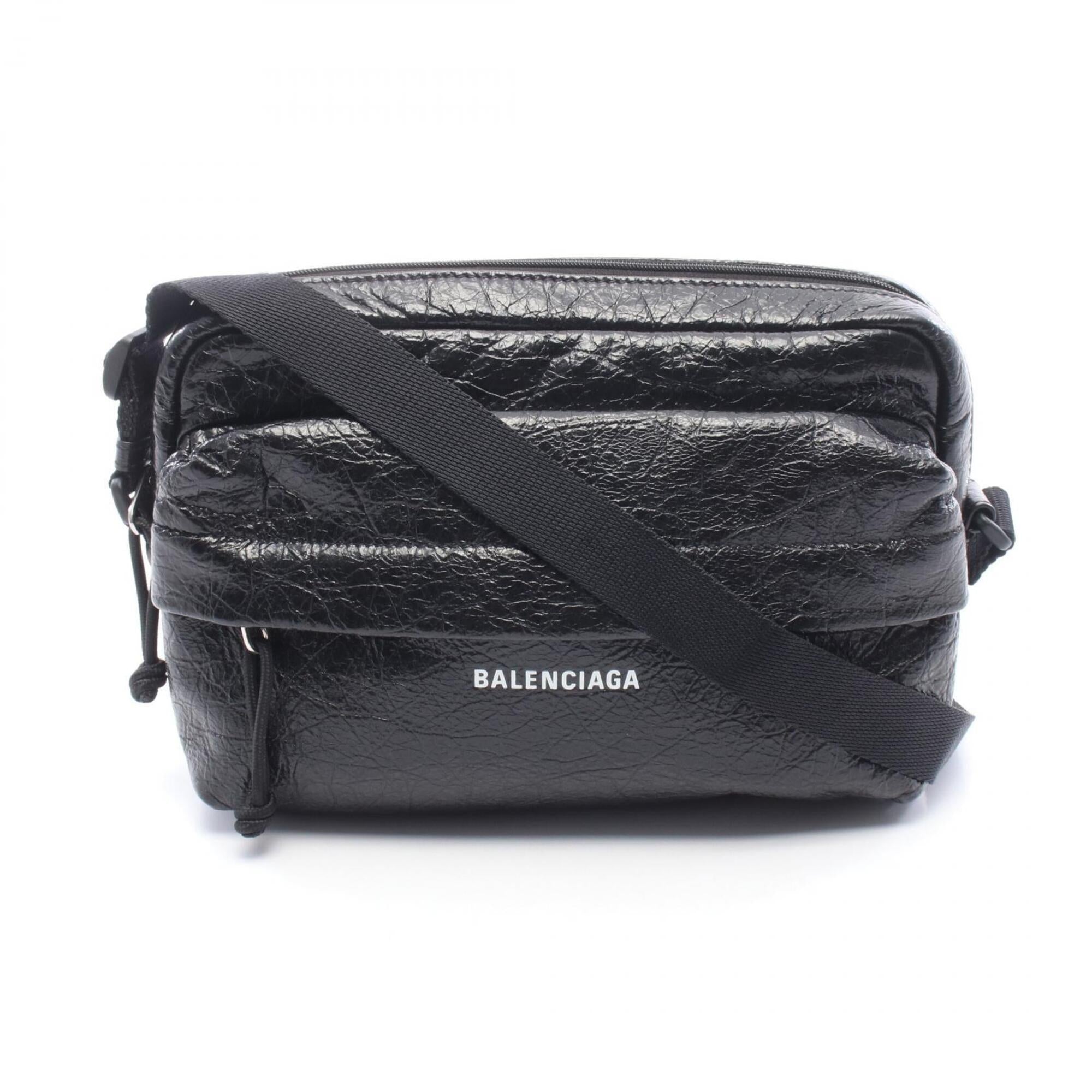 Balenciaga Black White Leather Handbag Shoulder Bag (Pre-Owned)
