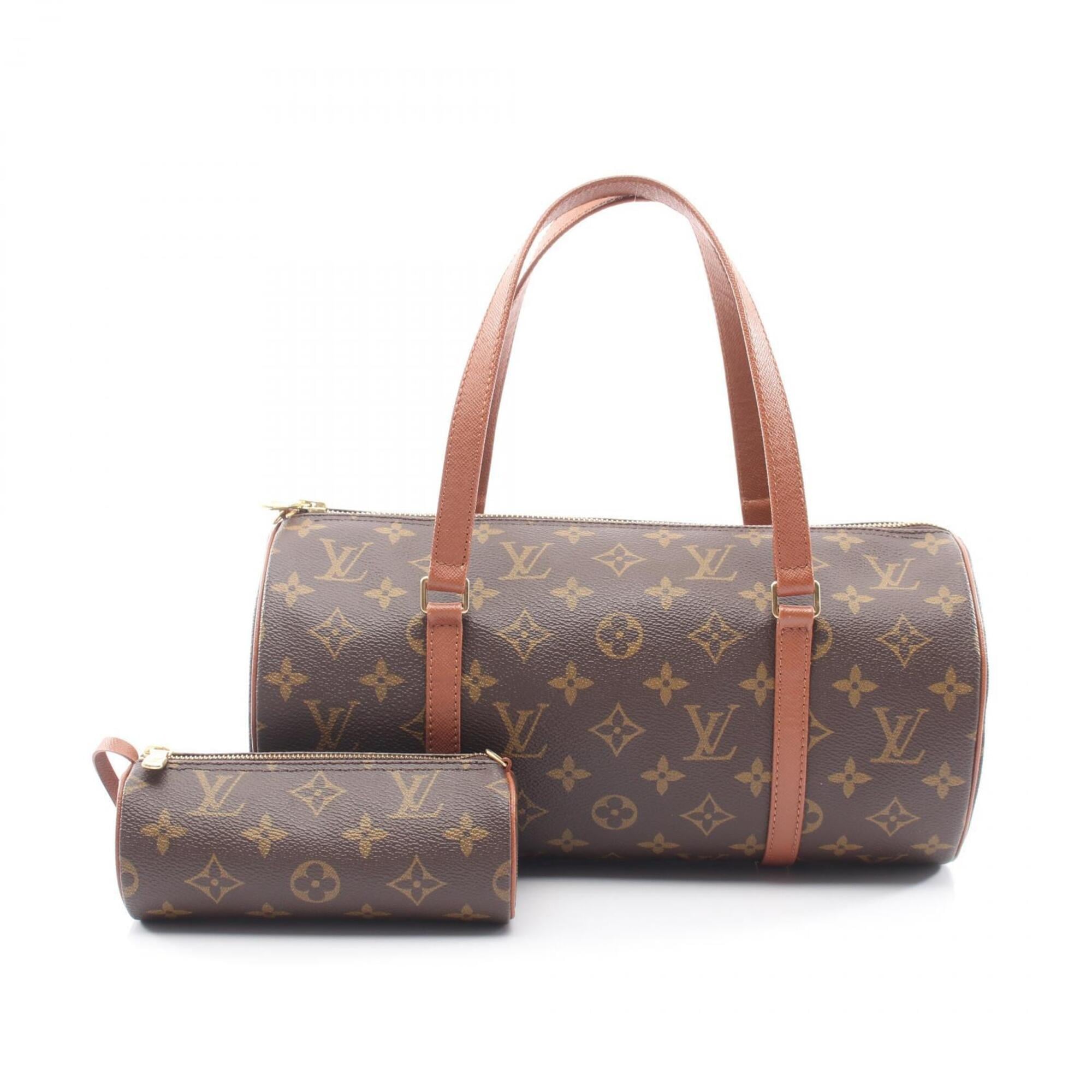 Louis Vuitton Brown Coated Canvas Leather Handbag Pouch (Pre-Owned)