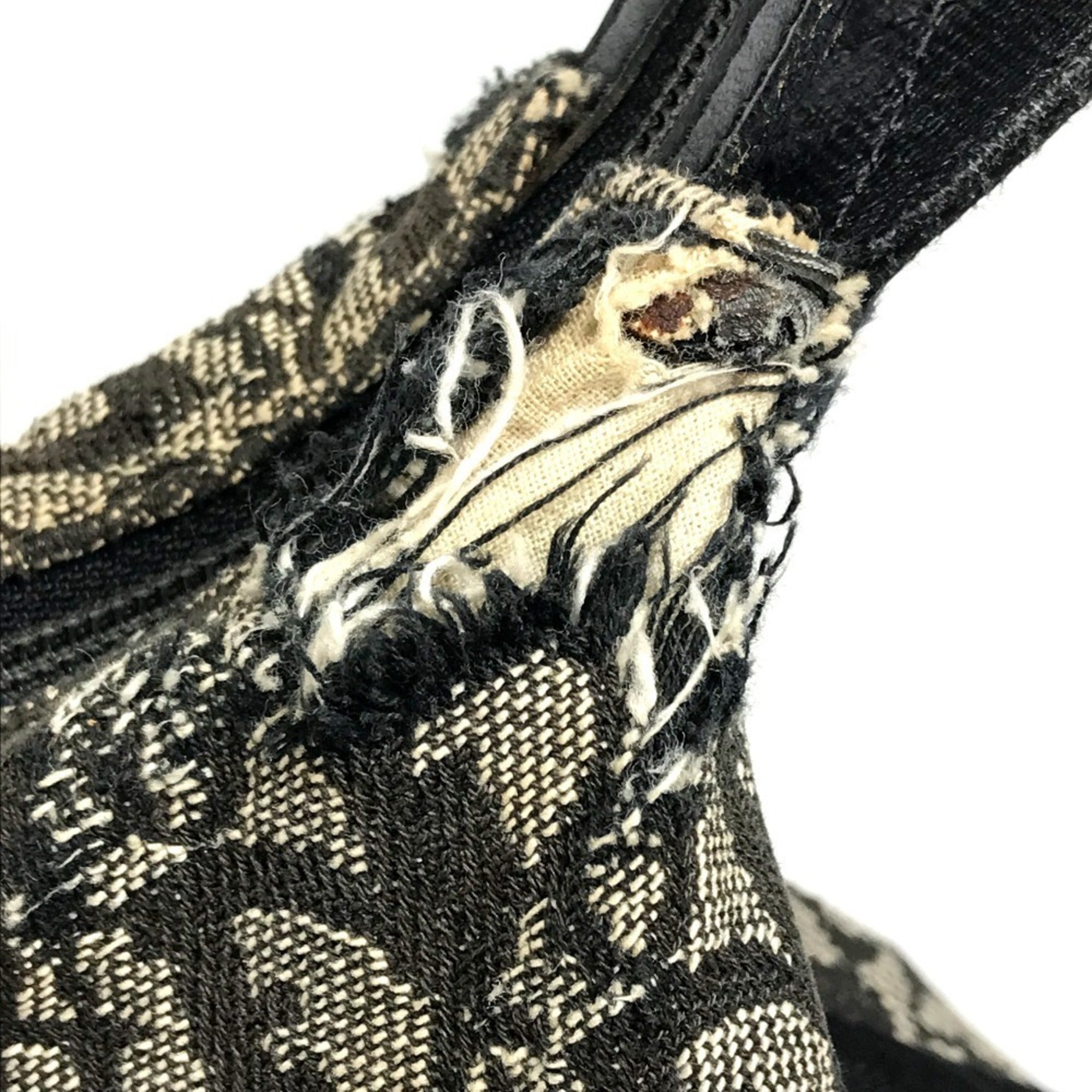 Christian Dior Black Canvas Leather Shoulder Bag (Pre-Owned)