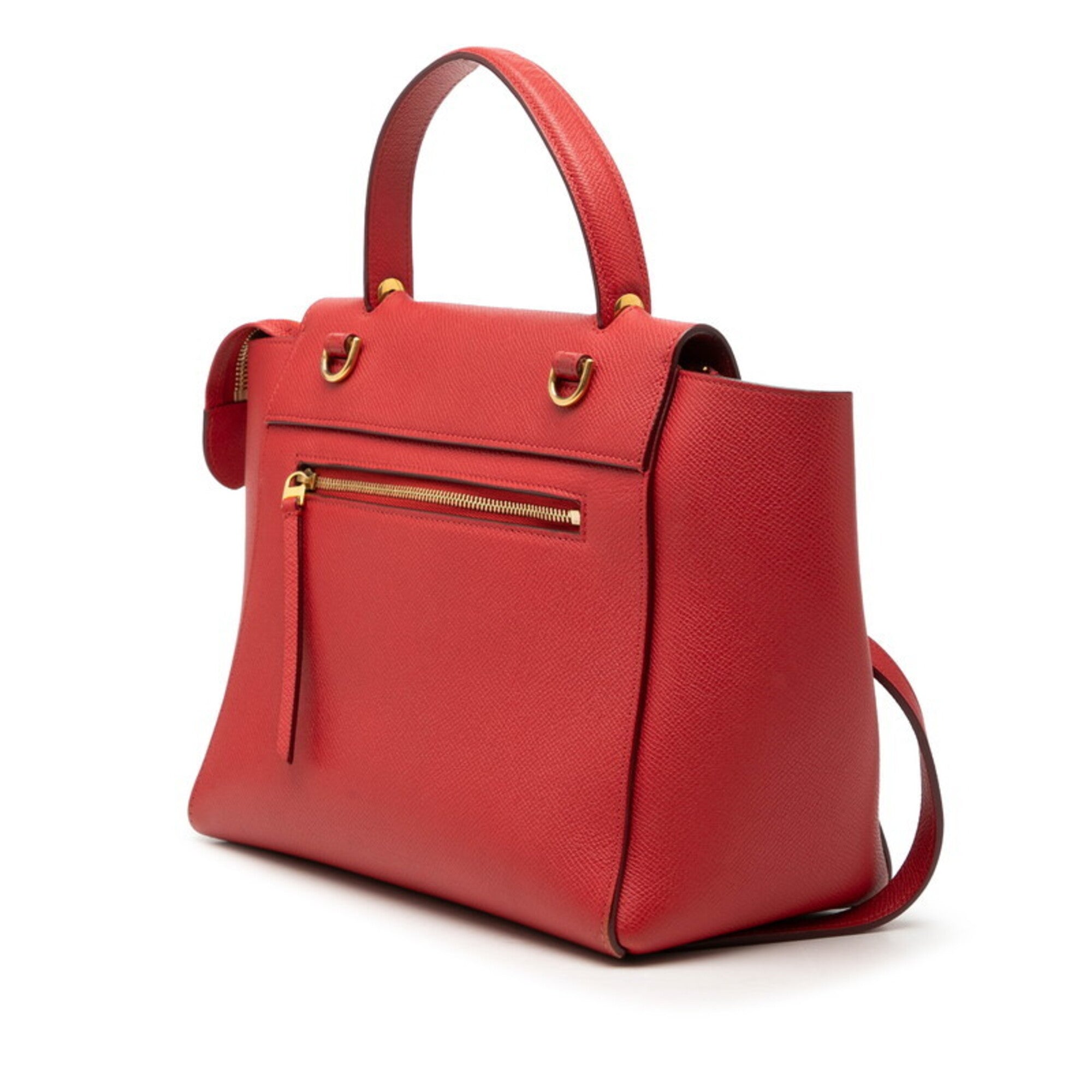 Celine Red Color Leather Handbag Shoulder Bag (Pre-Owned)