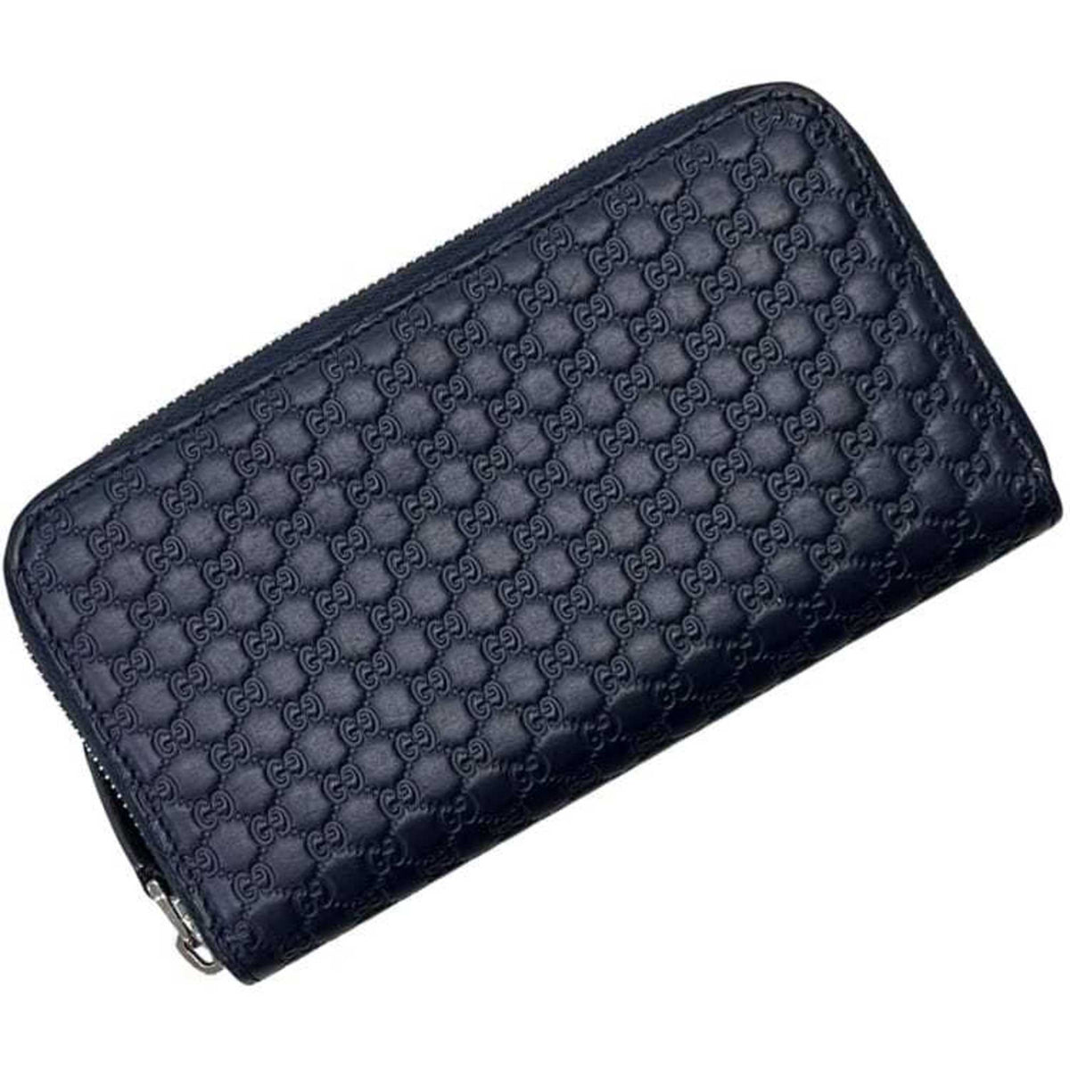 Gucci Navy Leather Long Wallet (Bi-Fold) (Pre-Owned)