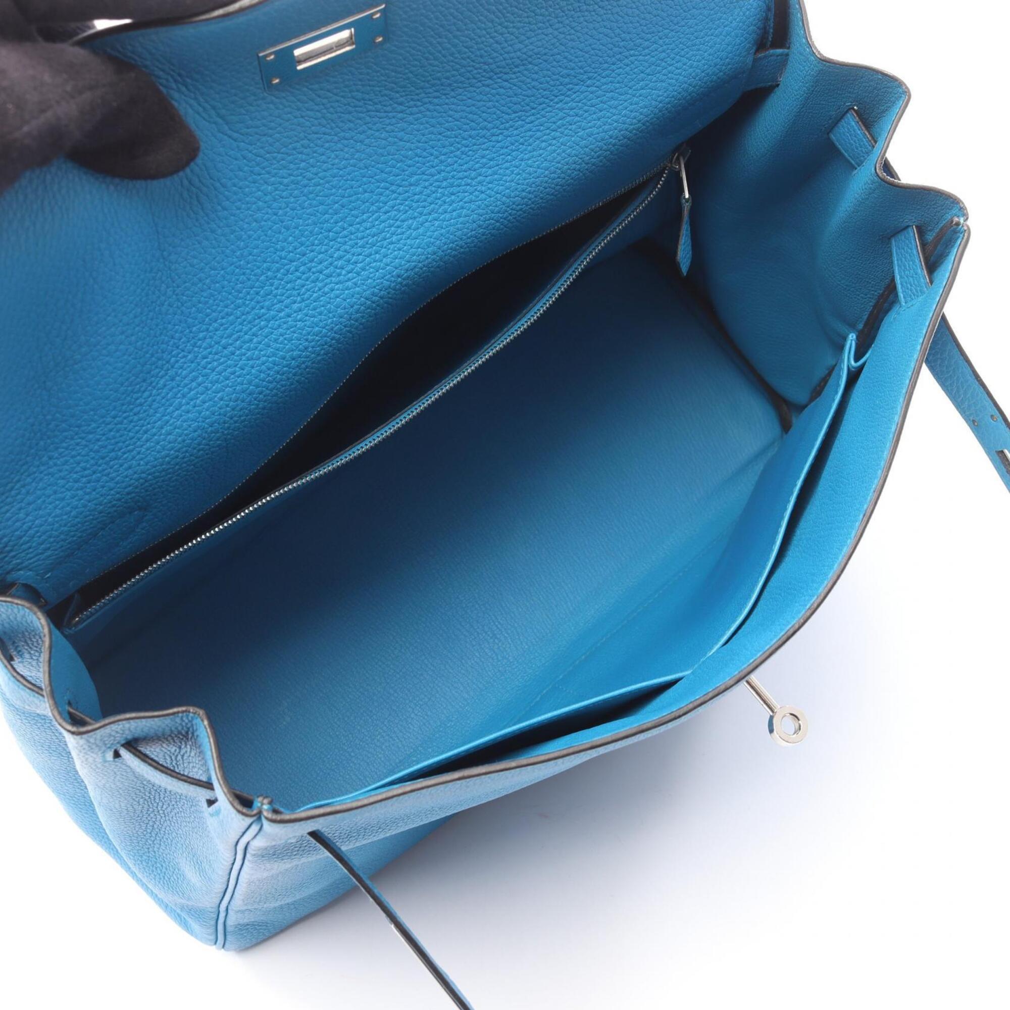 Hermes Blue Togo Leather Handbag (Pre-Owned)