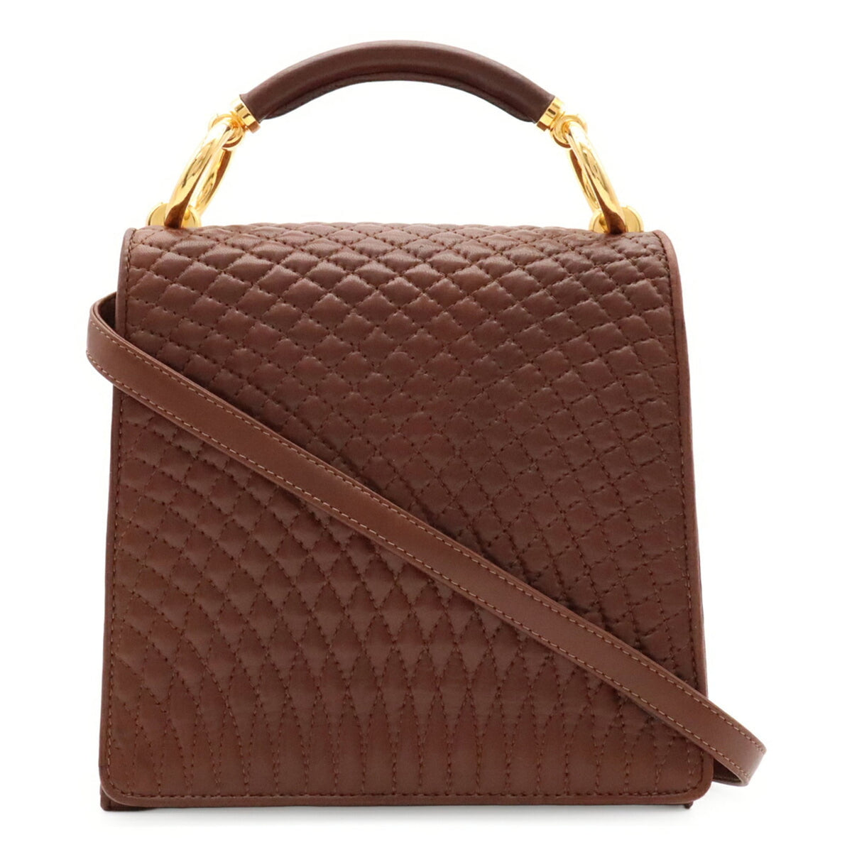 Bally Brown Leather Handbag Pochette Shoulder Bag (Pre-Owned)
