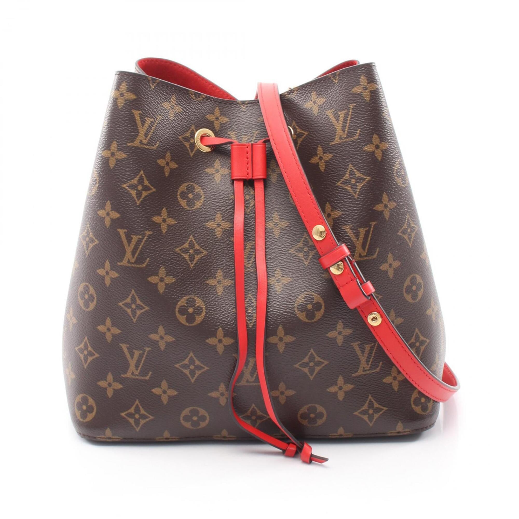 Louis Vuitton Brown Coquelicots Red Color Coated Canvas Leather Handbag Shoulder Bag (Pre-Owned)