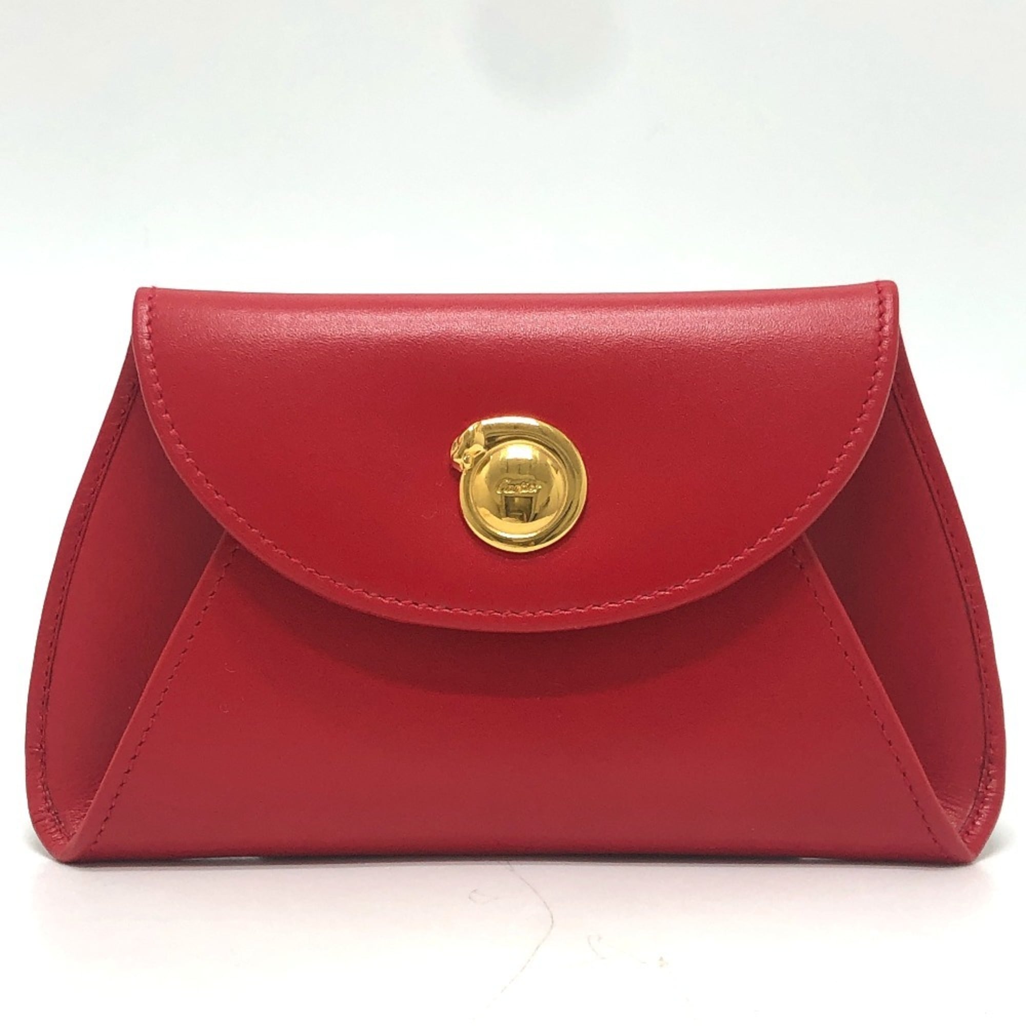 Cartier Red Color Coin Purse/Coin Case (Pre-Owned)