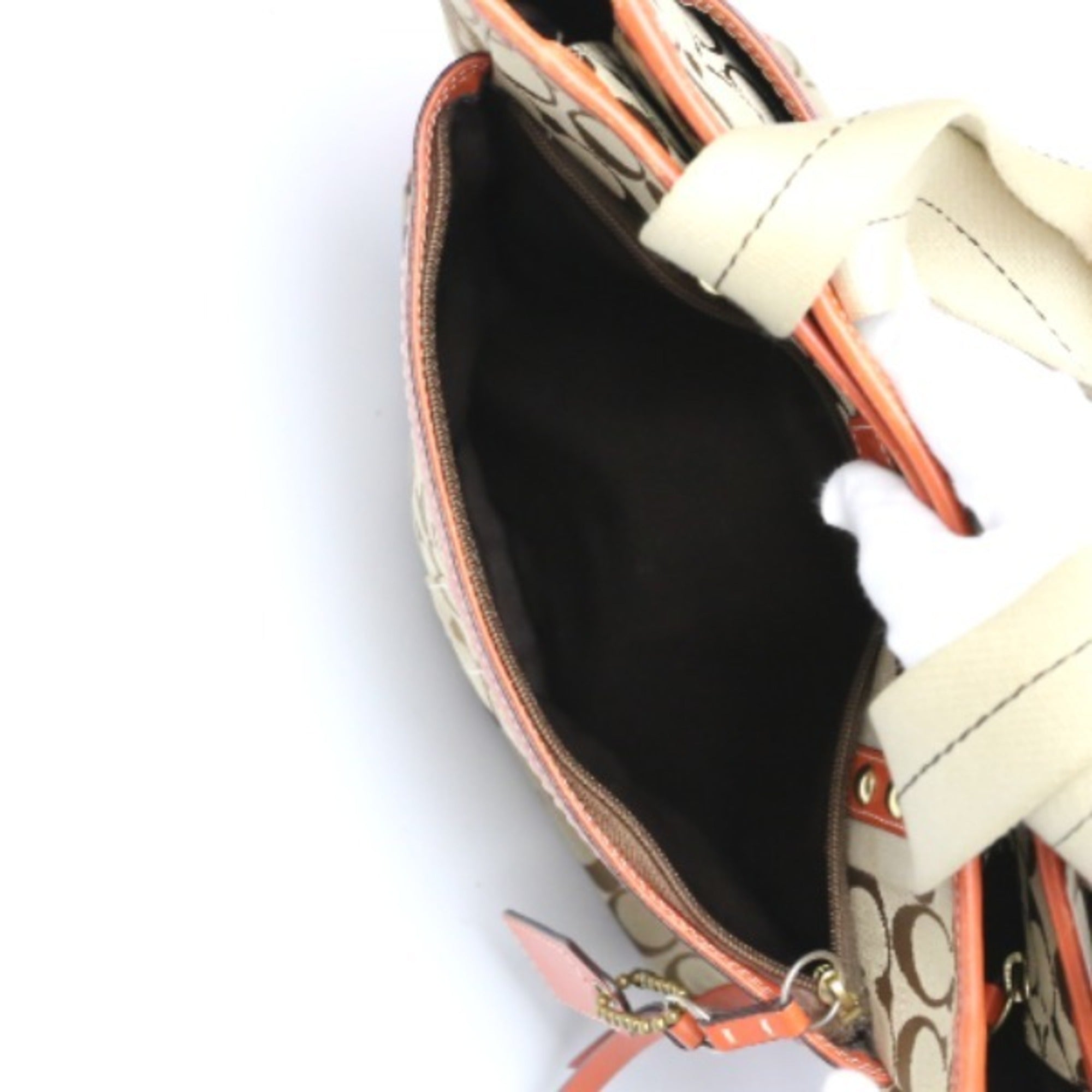 Coach Orange Signature Line Tote Bag (Pre-Owned)
