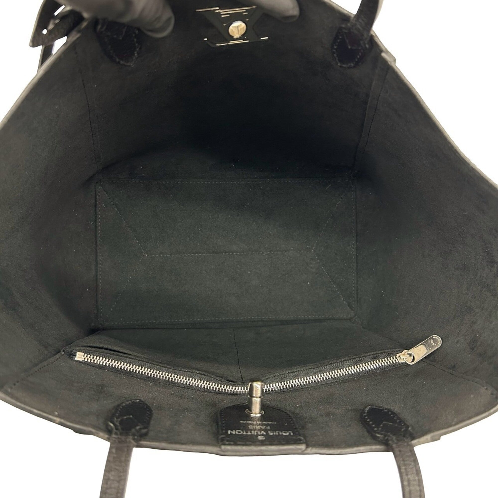 Louis Vuitton Black Leather Shoulder Bag Tote Bag (Pre-Owned)