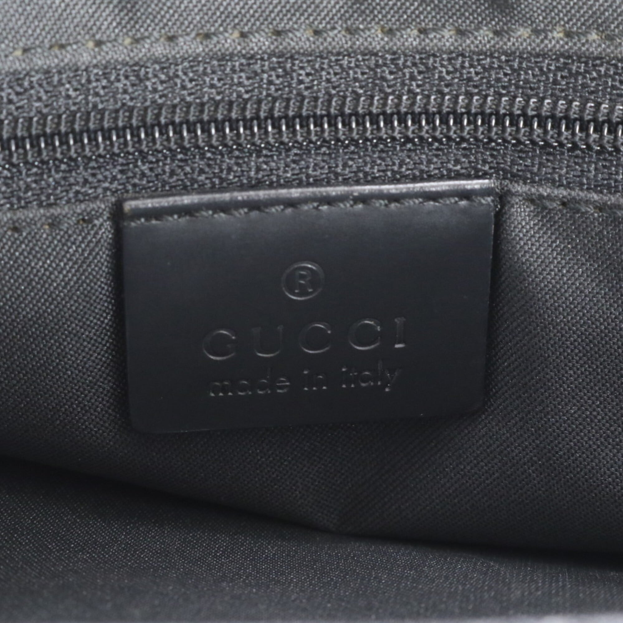 Gucci Black Leather Nylon Handbag Shoulder Bag Tote Bag (Pre-Owned)