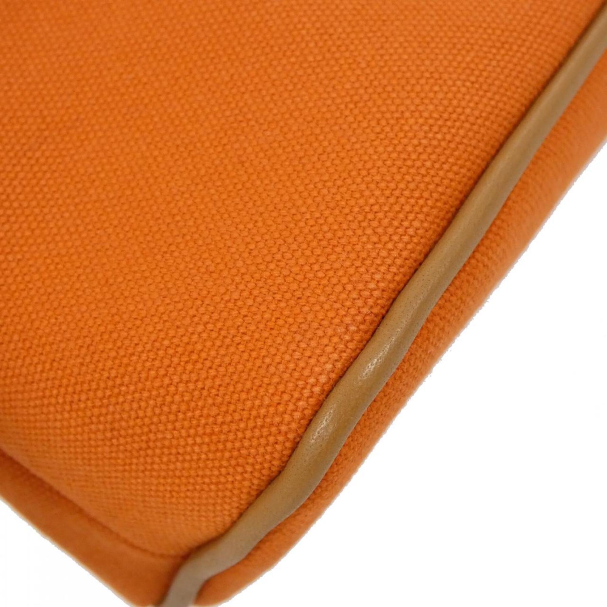 Hermes Feu Orange Canvas Handbag Pouch (Pre-Owned)