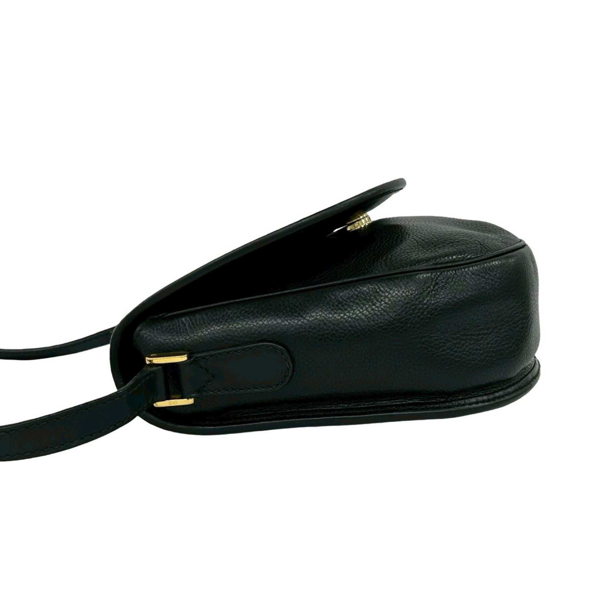 Gucci Black Green Red Color Leather Pochette Shoulder Bag (Pre-Owned)