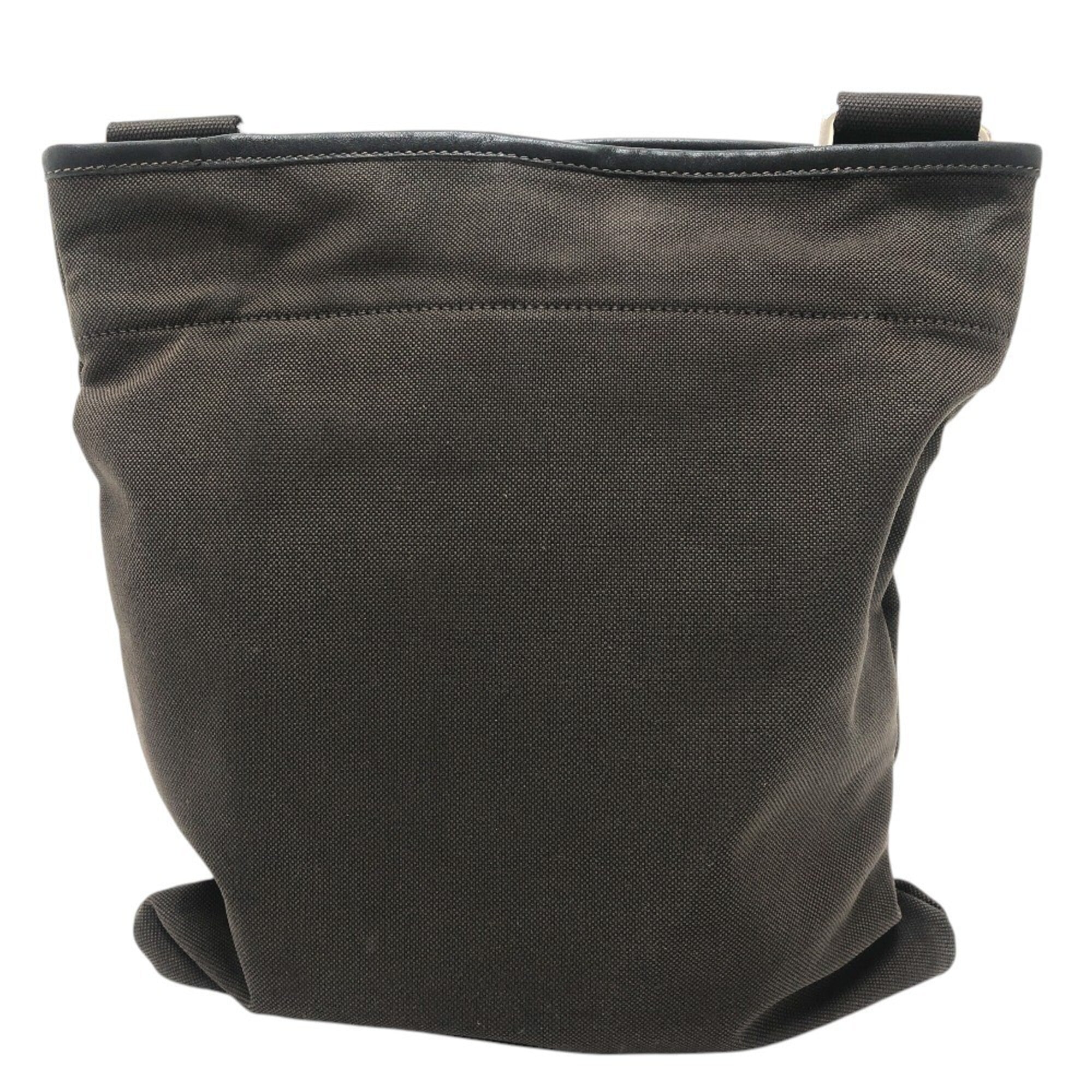 Prada Brown Canvas Pochette Shoulder Bag (Pre-Owned)
