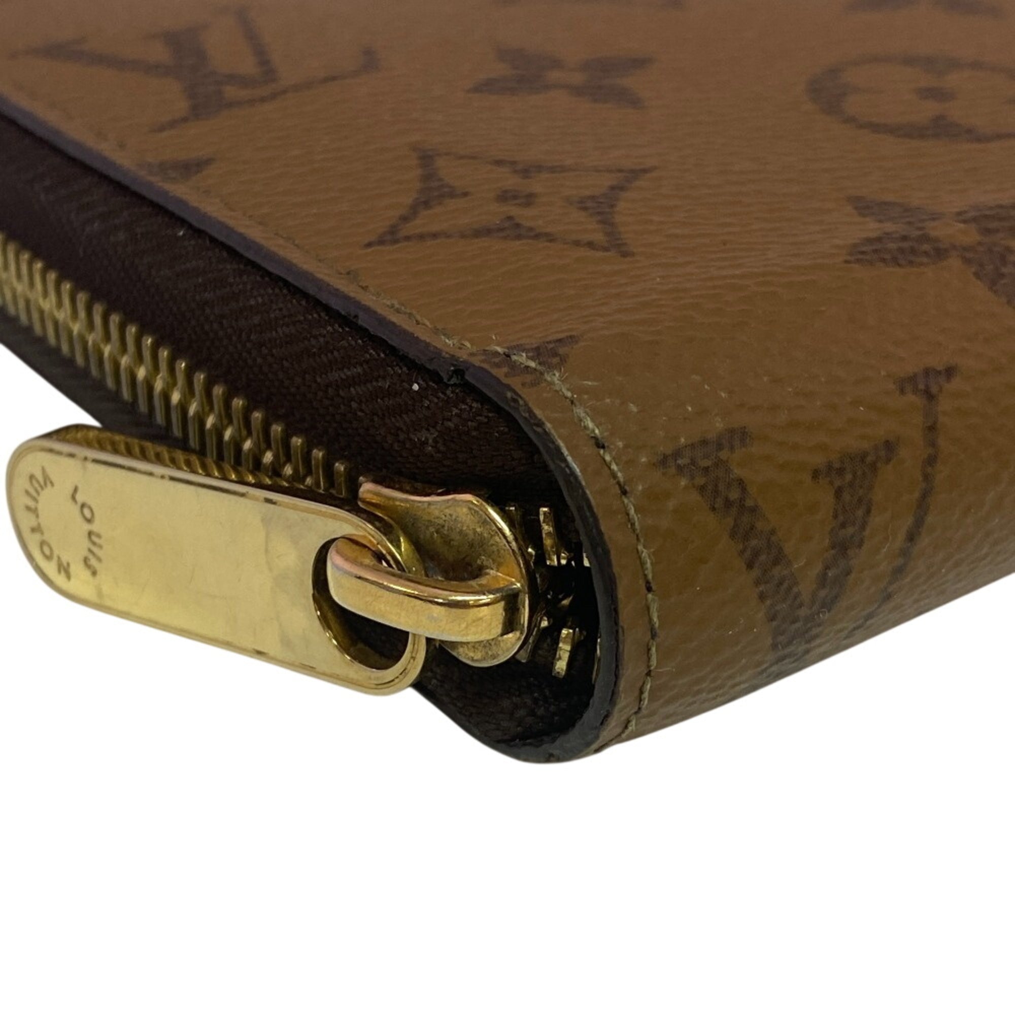 Louis Vuitton Brown Leather Long Wallet (Bi-Fold) (Pre-Owned)
