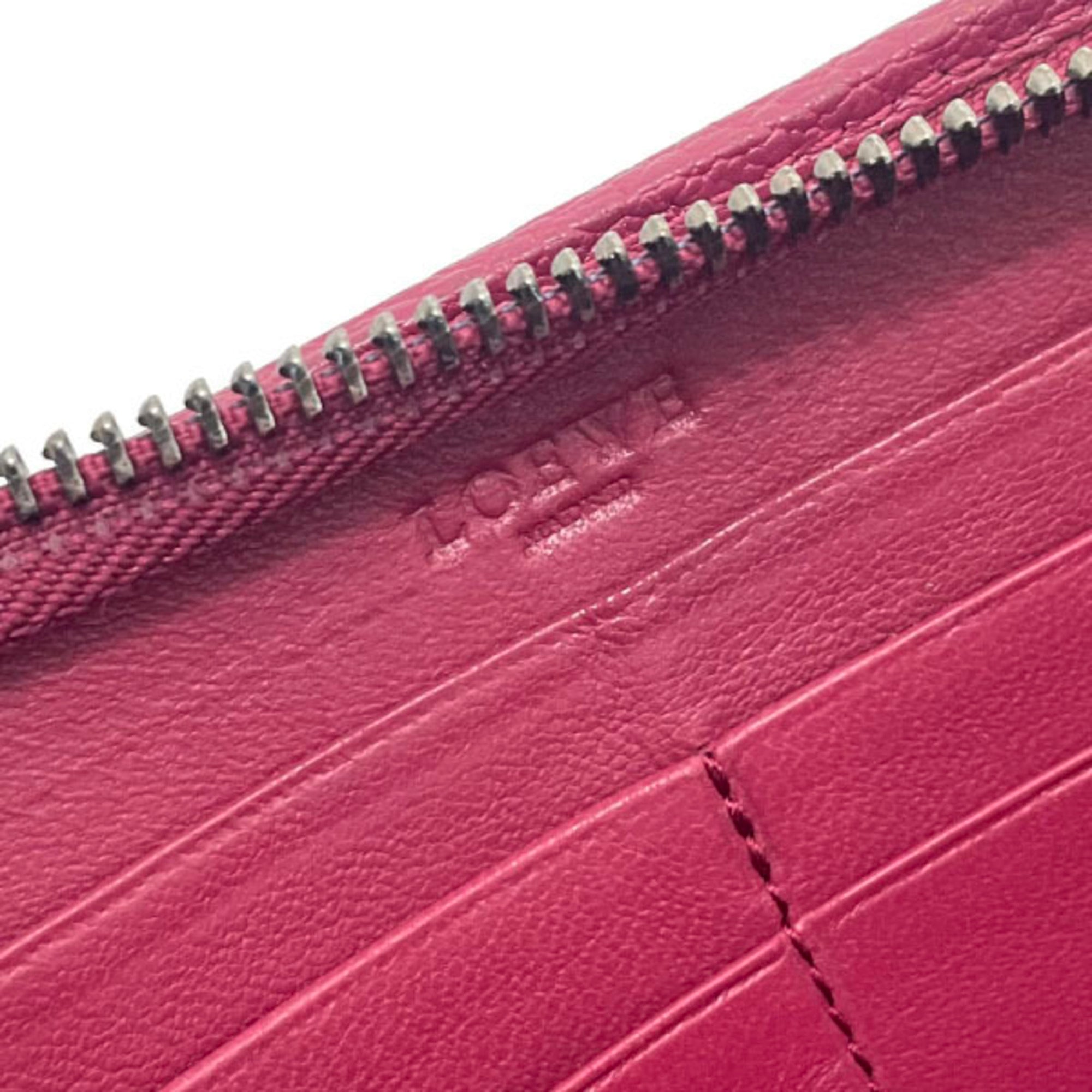 Loewe Bordeaux Coral Red Leather Coin Purse/Coin Case (Pre-Owned)
