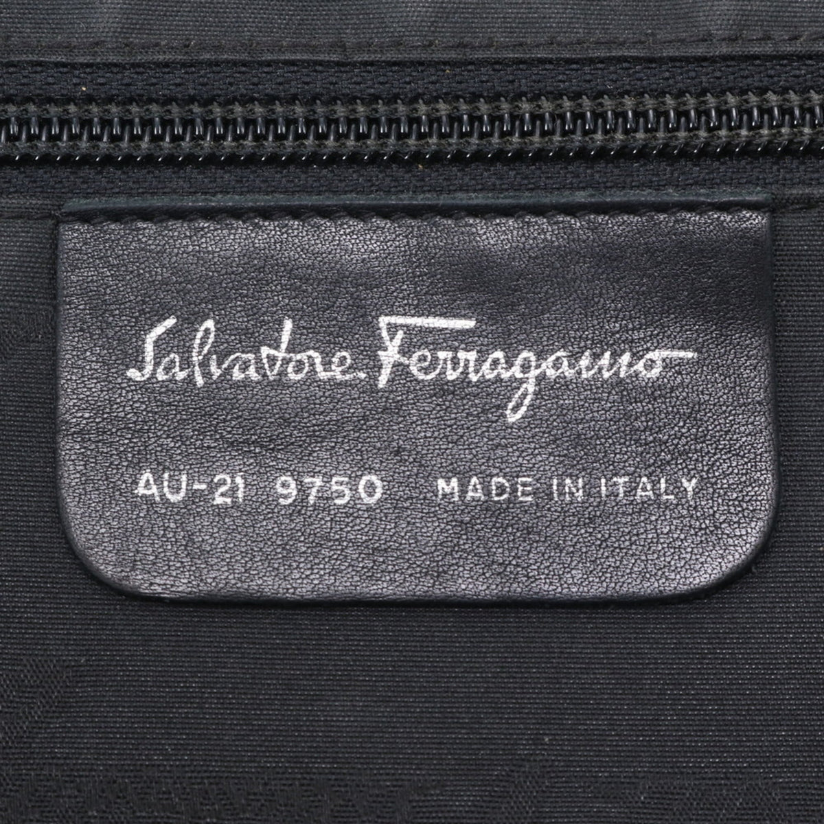 Salvatore Ferragamo Black Leather Nylon Handbag Shoulder Bag Tote Bag (Pre-Owned)
