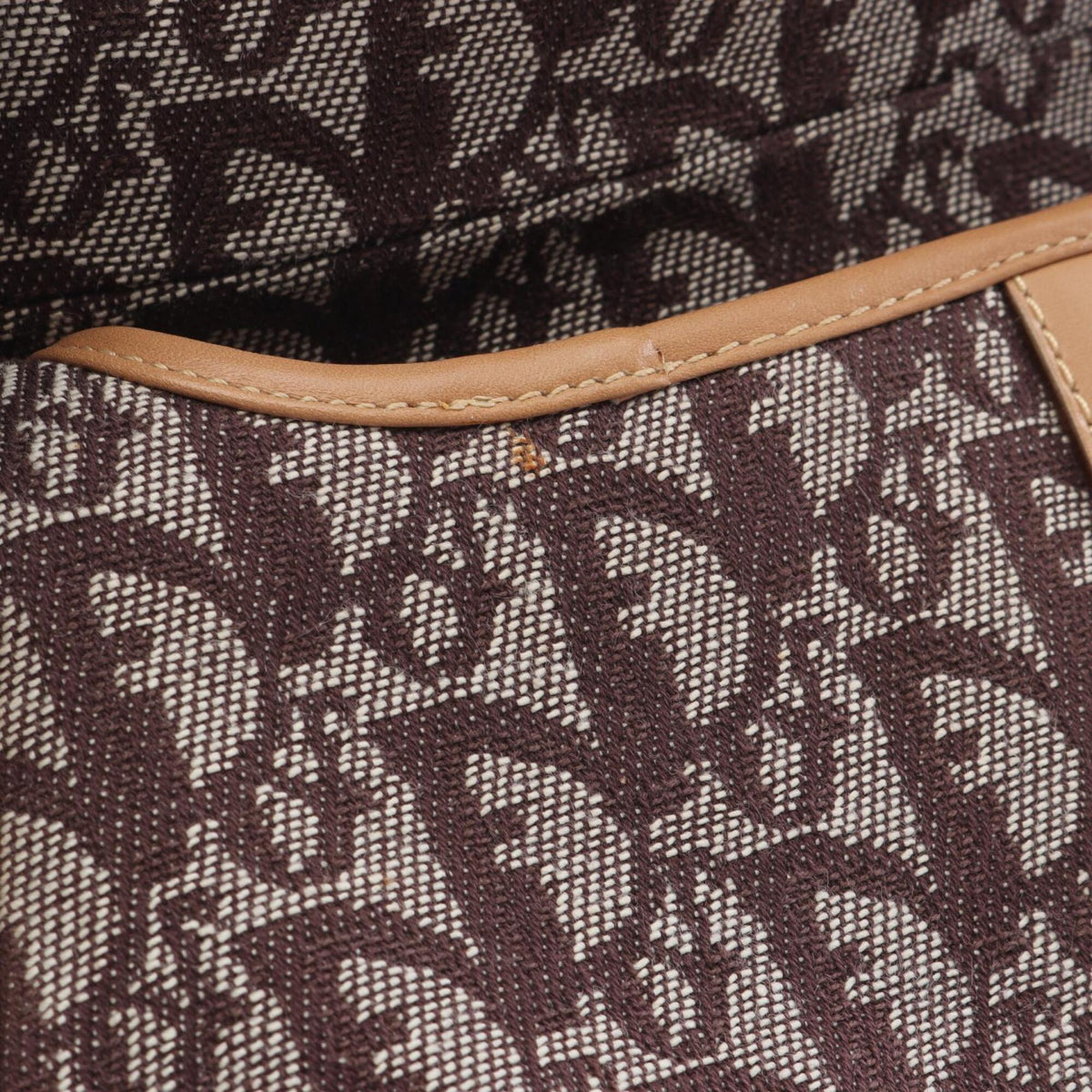 Christian Dior Trotter Beige Brown Canvas Leather Handbag Saddle Bag (Pre-Owned)