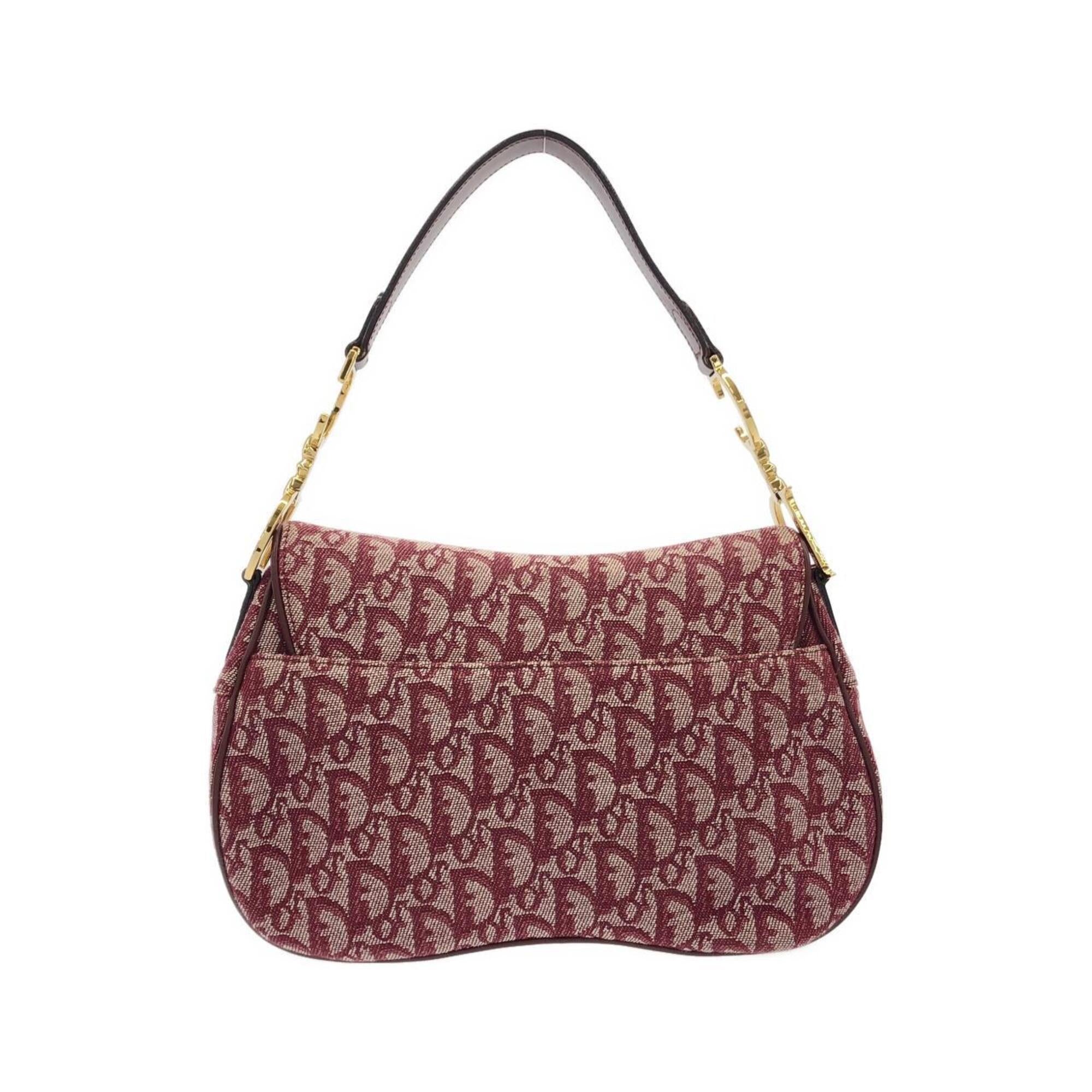 Christian Dior Bordeaux Canvas Shoulder Bag (Pre-Owned)