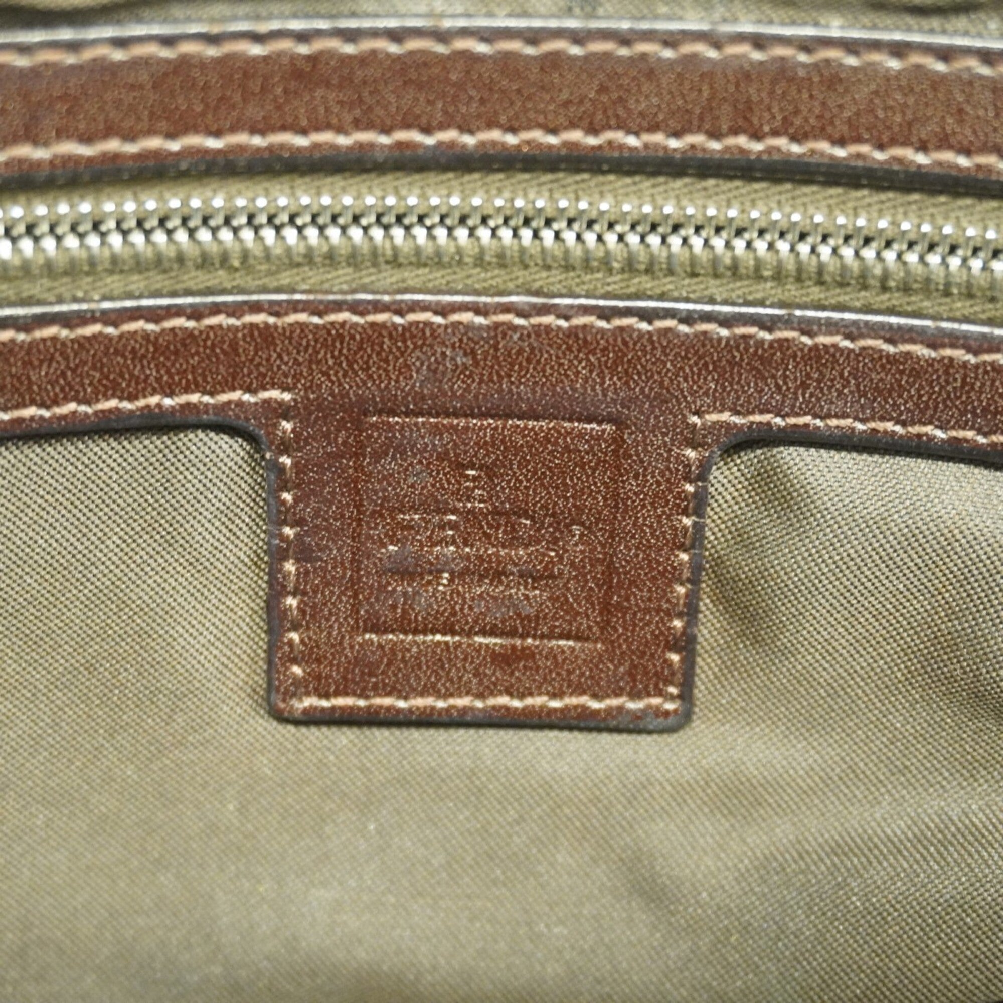 Fendi Brown Nylon Canvas Handbag (Pre-Owned)