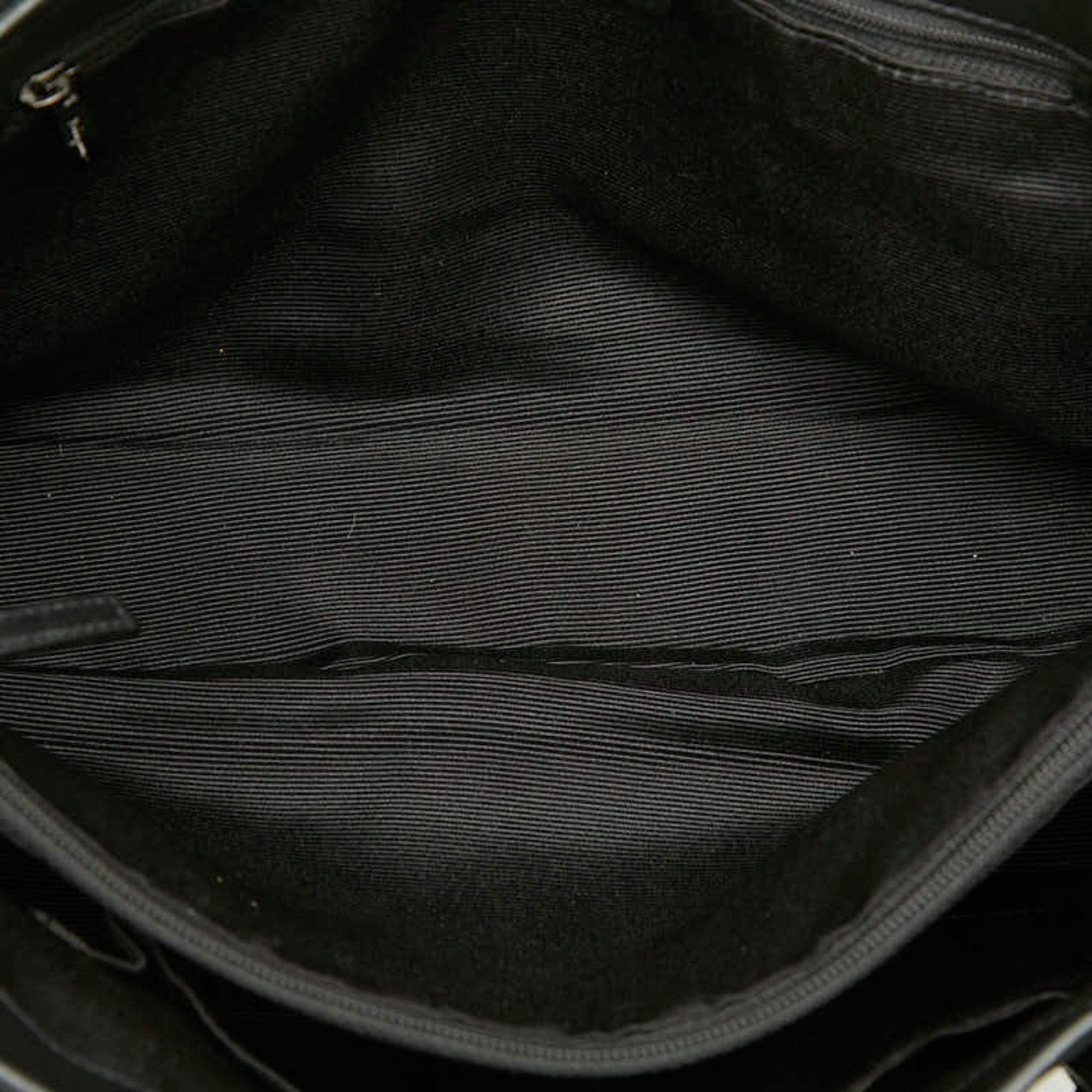 Salvatore Ferragamo Black Navy Canvas Handbag Tote Bag (Pre-Owned)