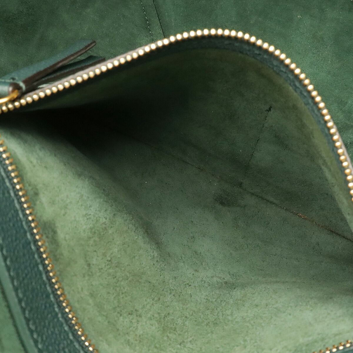 Celine Cabas Dark Green Leather Shoulder Bag Tote Bag (Pre-Owned)