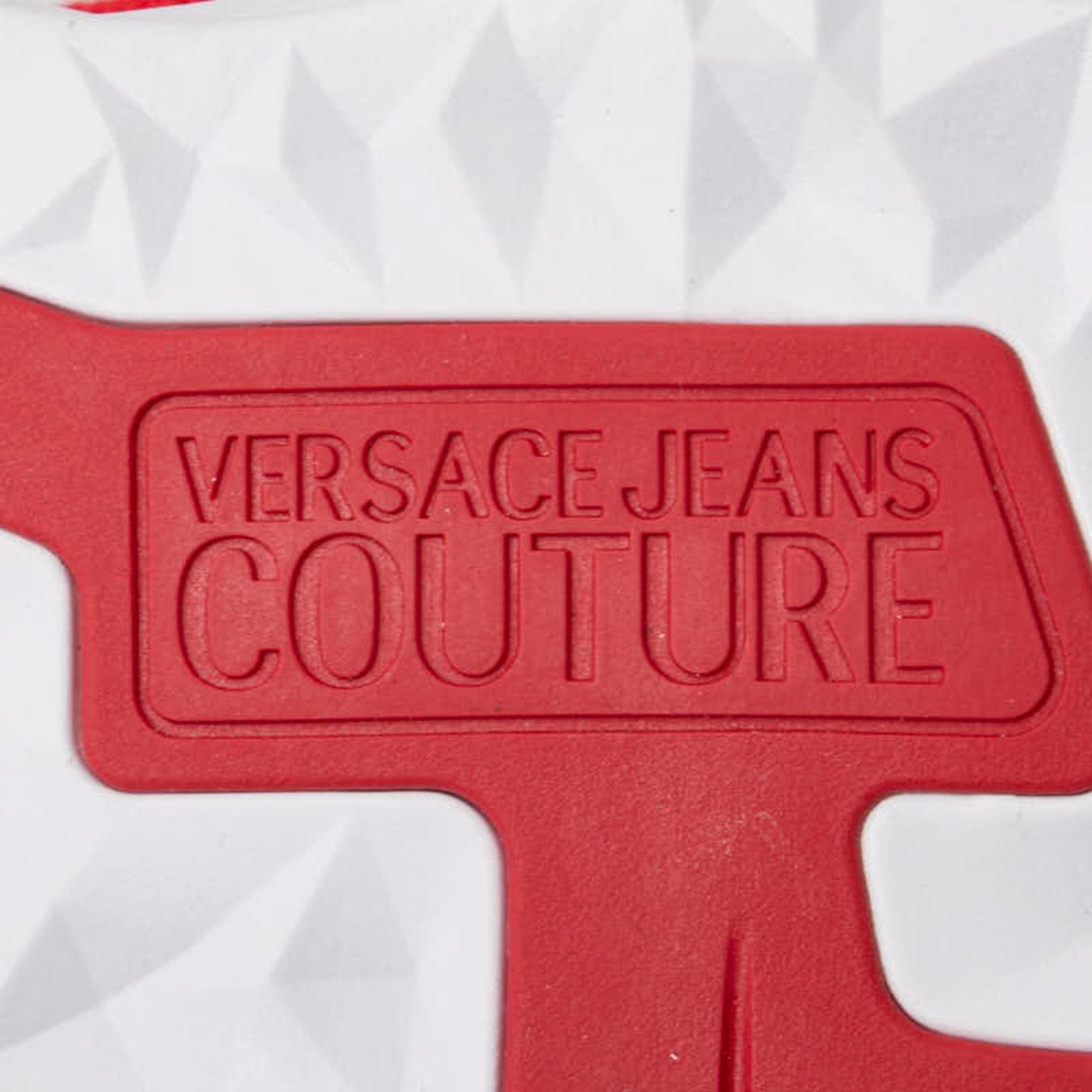 Versace Red Color White Sneakers (Pre-Owned)