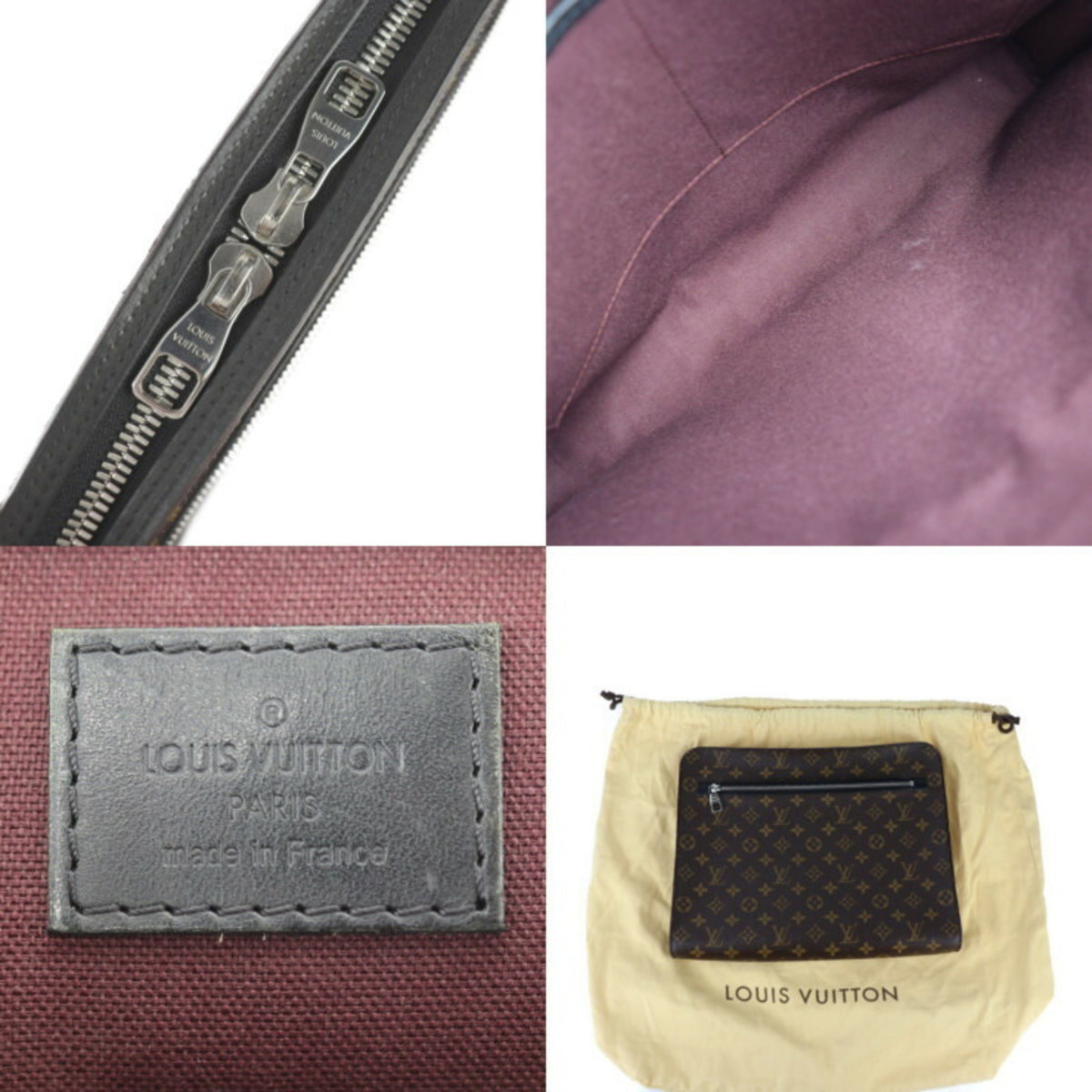 Louis Vuitton Black Brown Pvc Leather Clutch Bag Handbag (Pre-Owned)