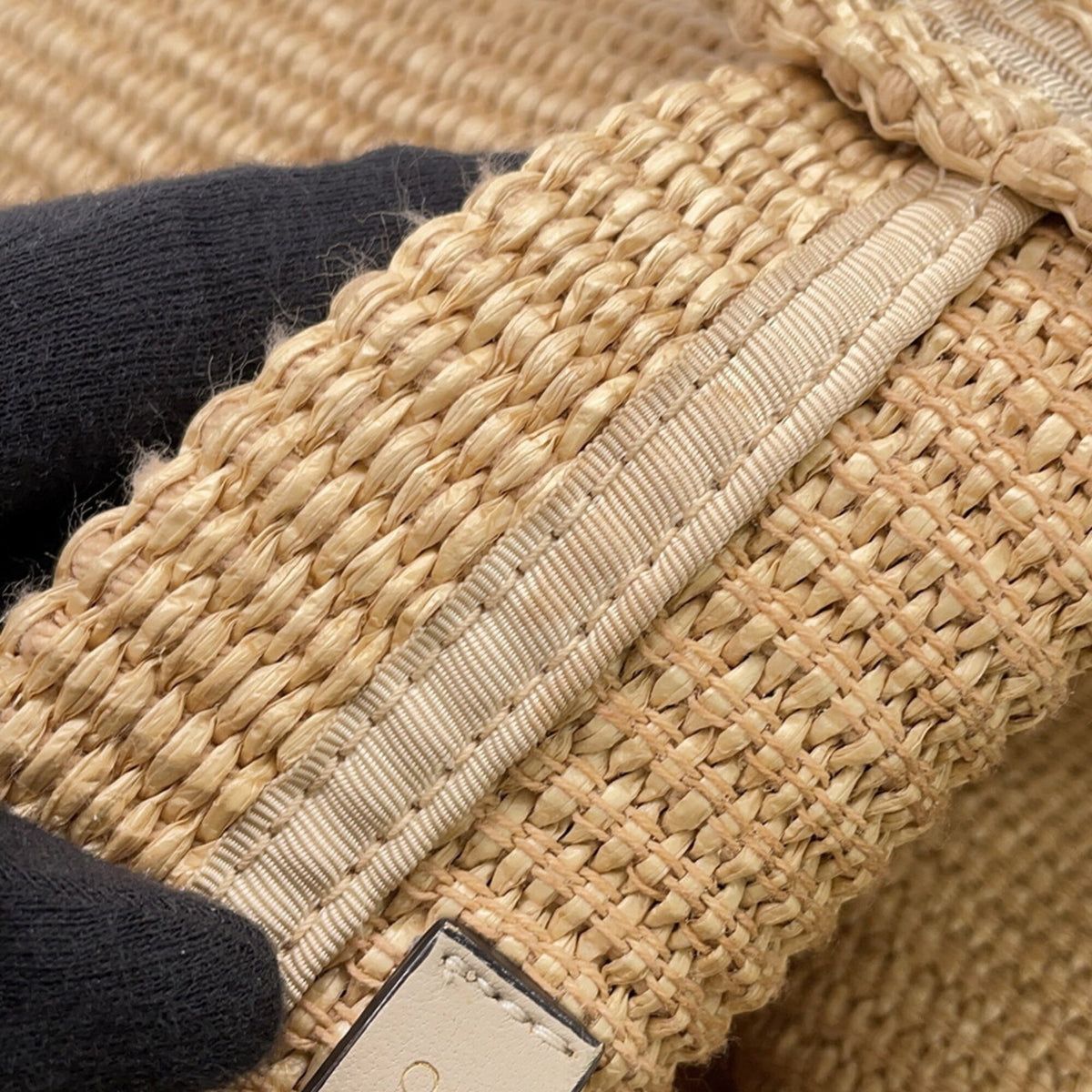 Jimmy Choo Beige Raffia Handbag Tote Bag (Pre-Owned)
