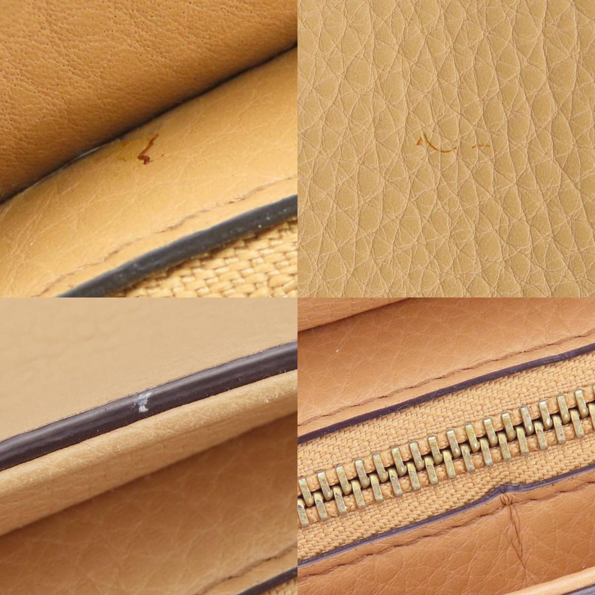 Gucci Beige Leather Handbag Shoulder Bag (Pre-Owned)
