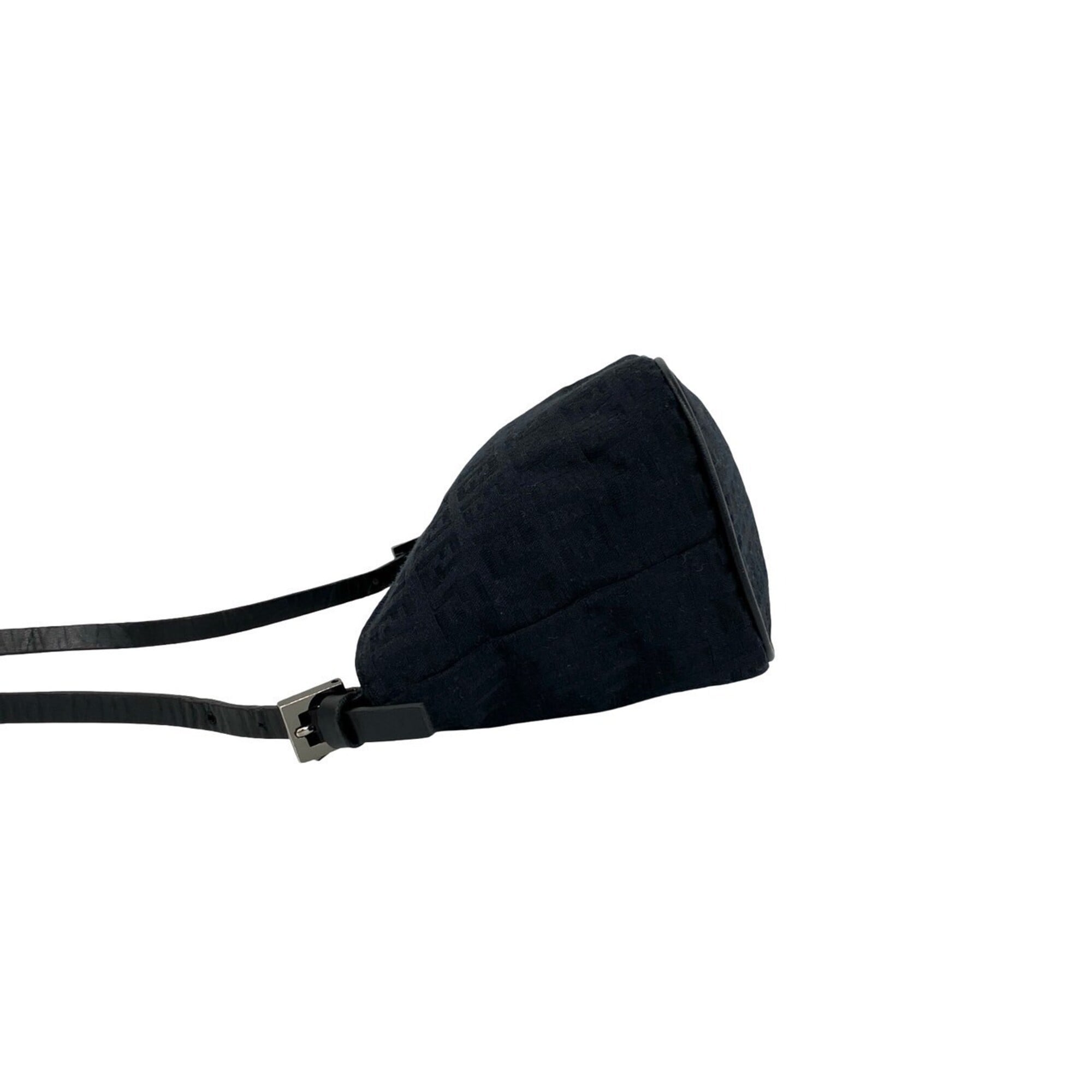 Fendi Black Canvas Leather Handbag Pouch Shoulder Bag (Pre-Owned)