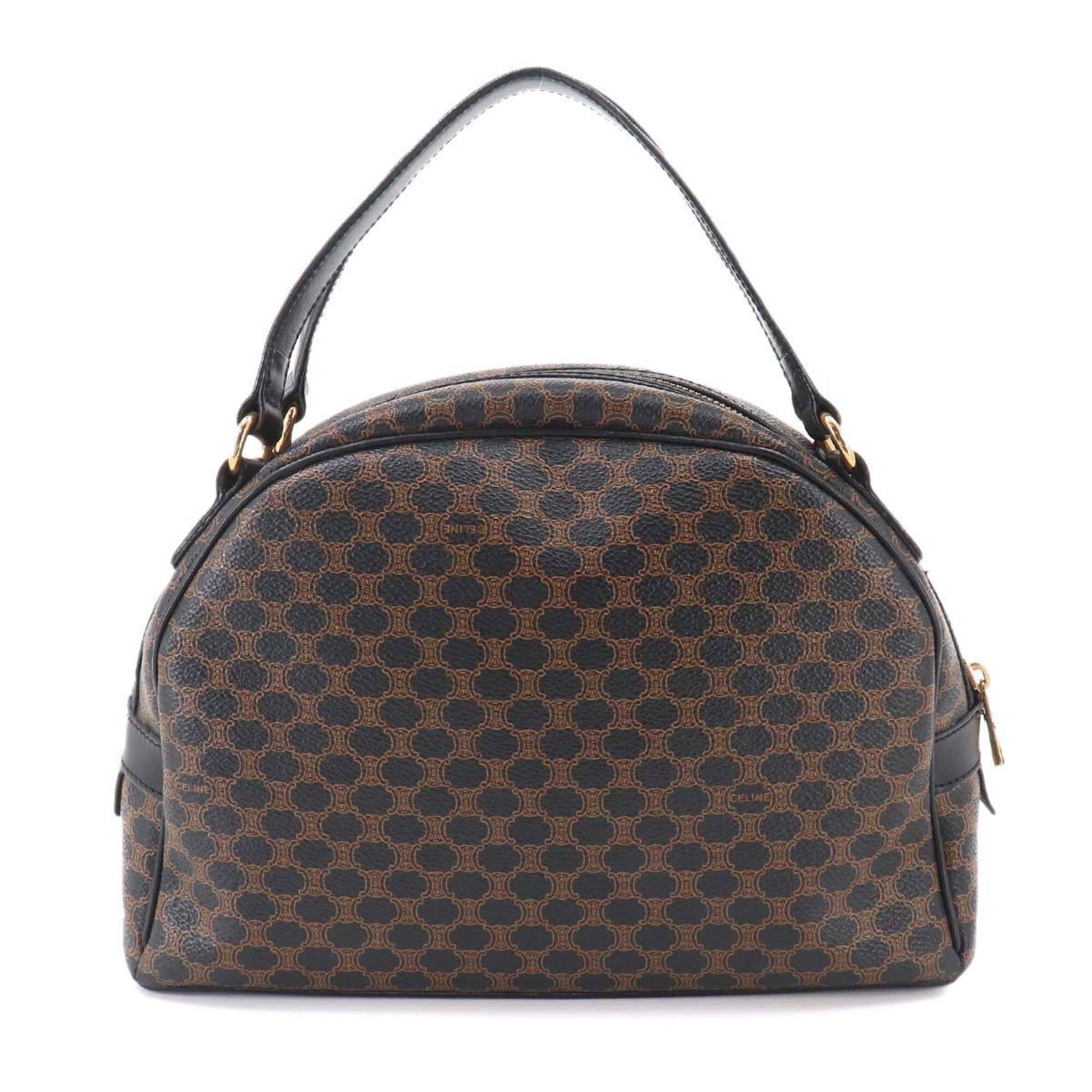 Celine Black Brown Faux Leather Handbag (Pre-Owned)