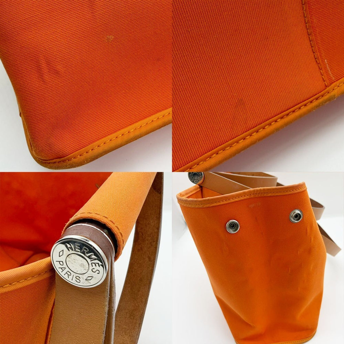 Hermes Orange Toile Officier Tote Bag (Pre-Owned)