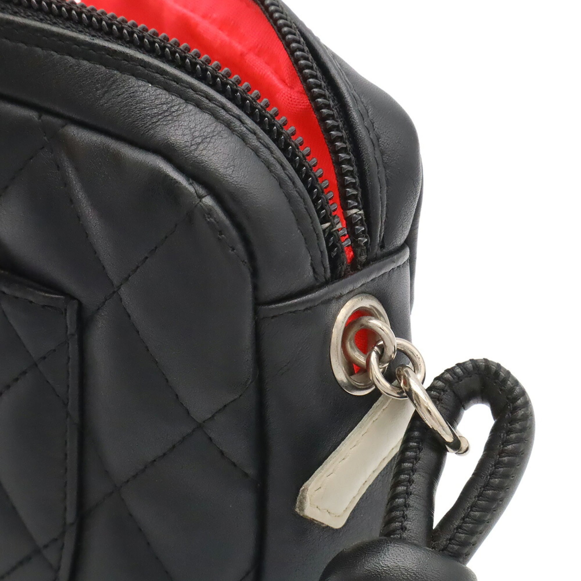 Chanel Black Leather Handbag Pouch Shoulder Bag (Pre-Owned)