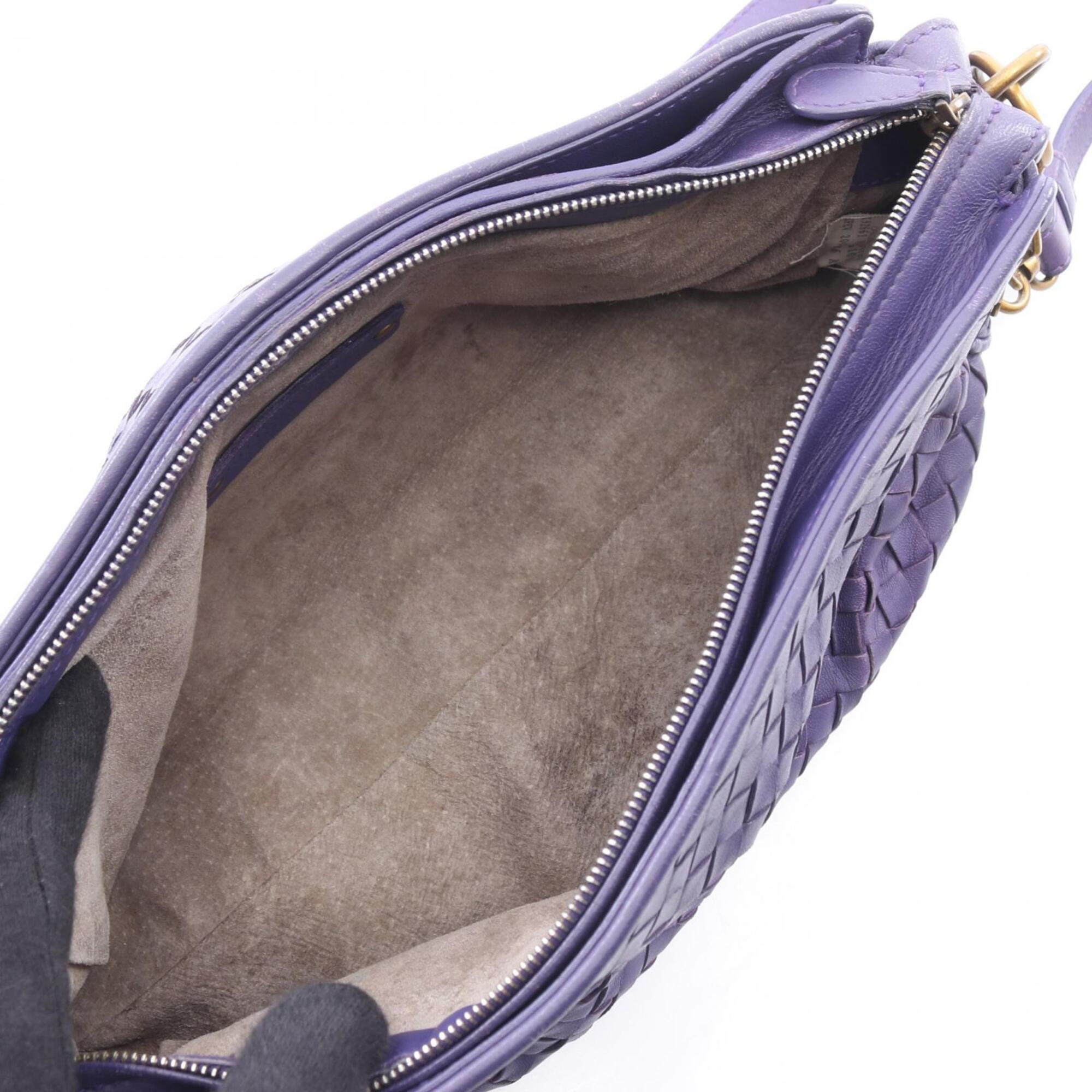 Bottega Veneta Purple Intrecciato Shoulder Bag (Pre-Owned)