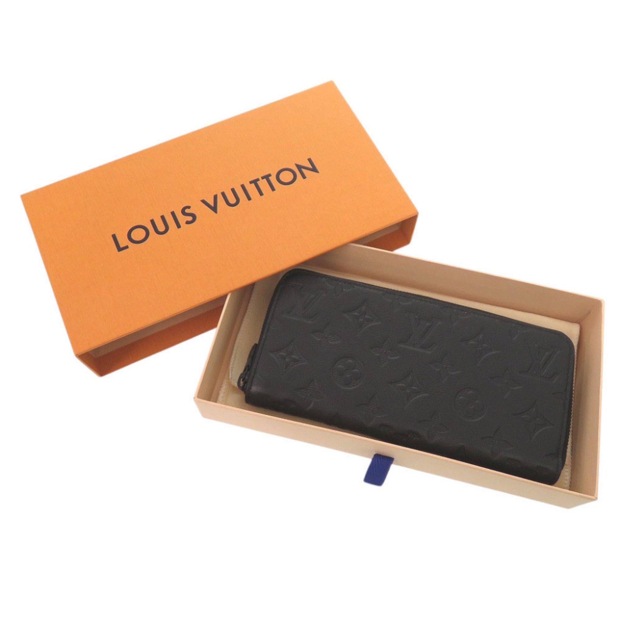 Louis Vuitton Black Monogram Shadow Leather Long Wallet (Bi-Fold) (Pre-Owned)