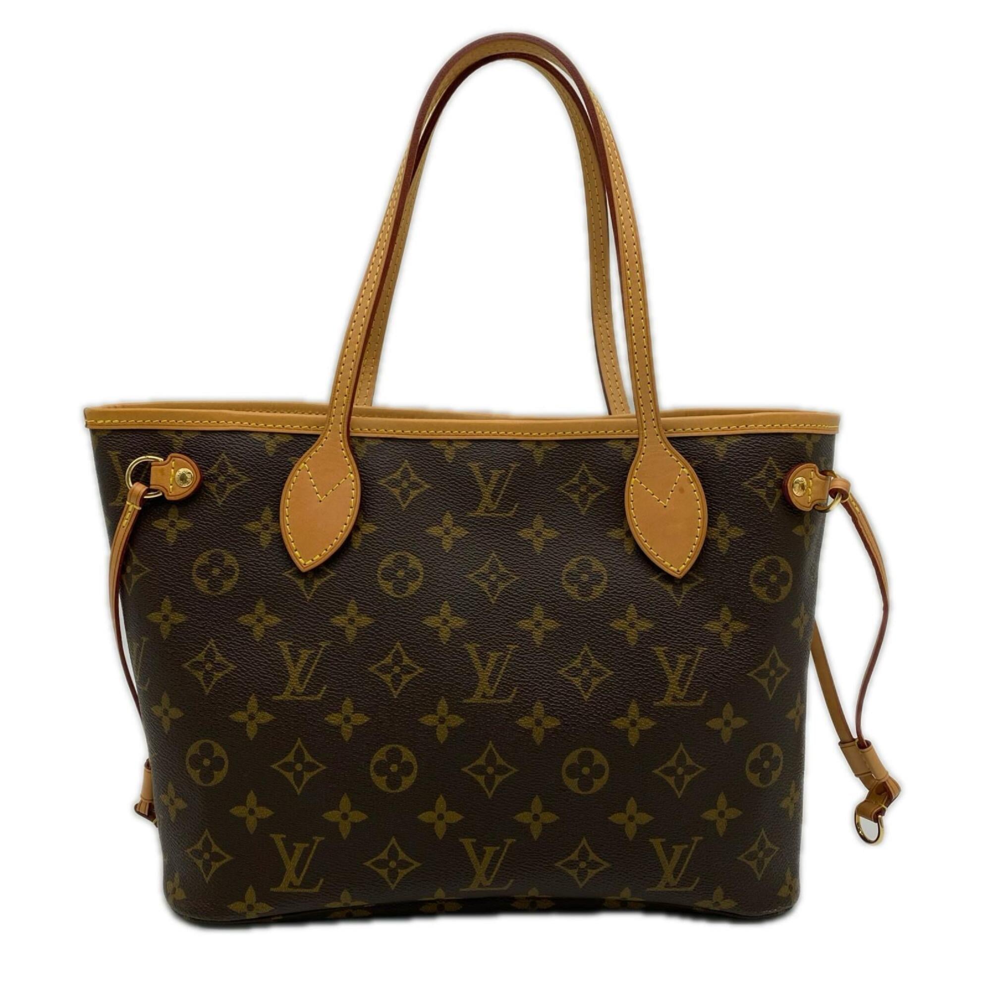 Louis Vuitton Monogram Beige Brown Coated Canvas Leather Handbag (Pre-Owned)