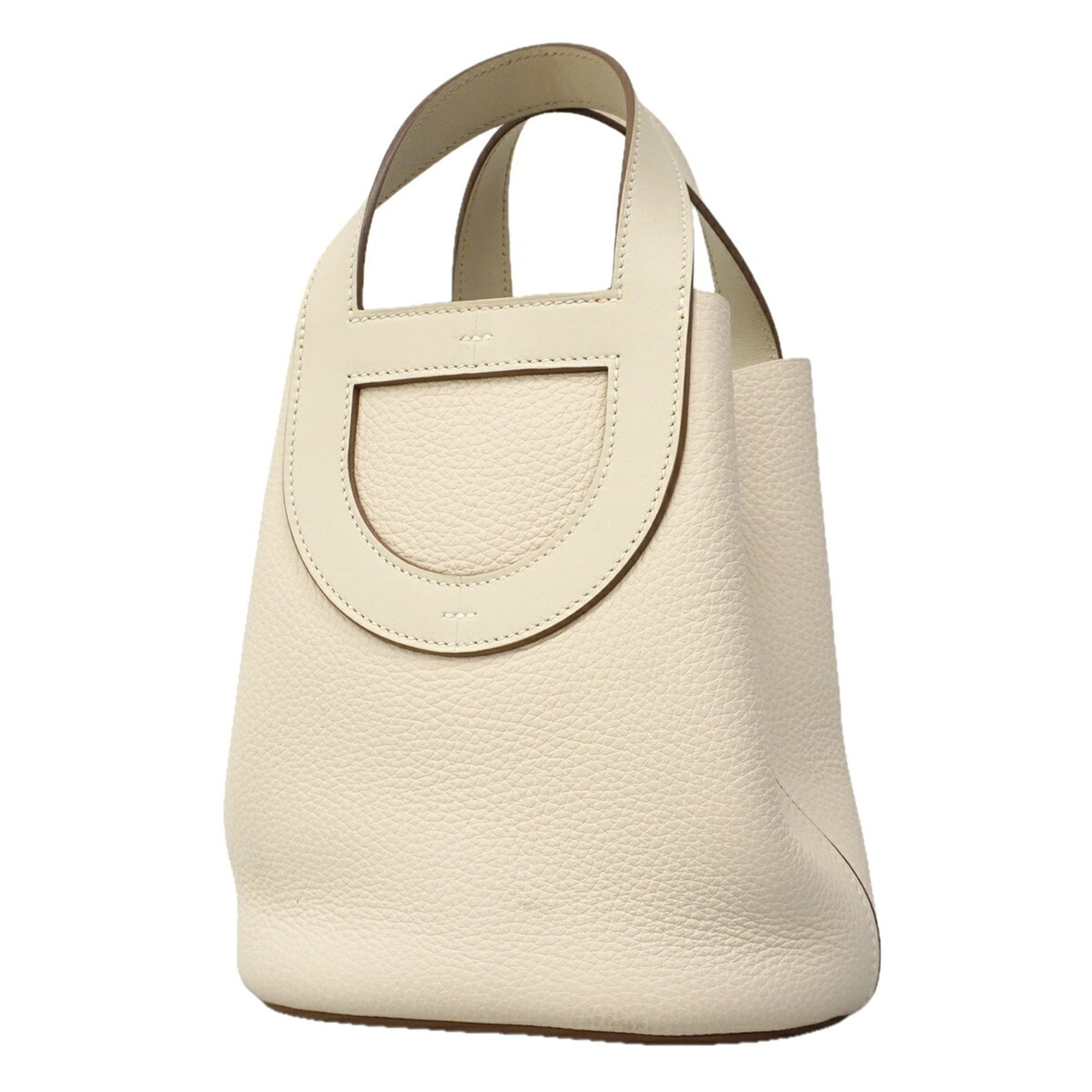 Hermes White Taurillon Clemence Leather Handbag (Pre-Owned)