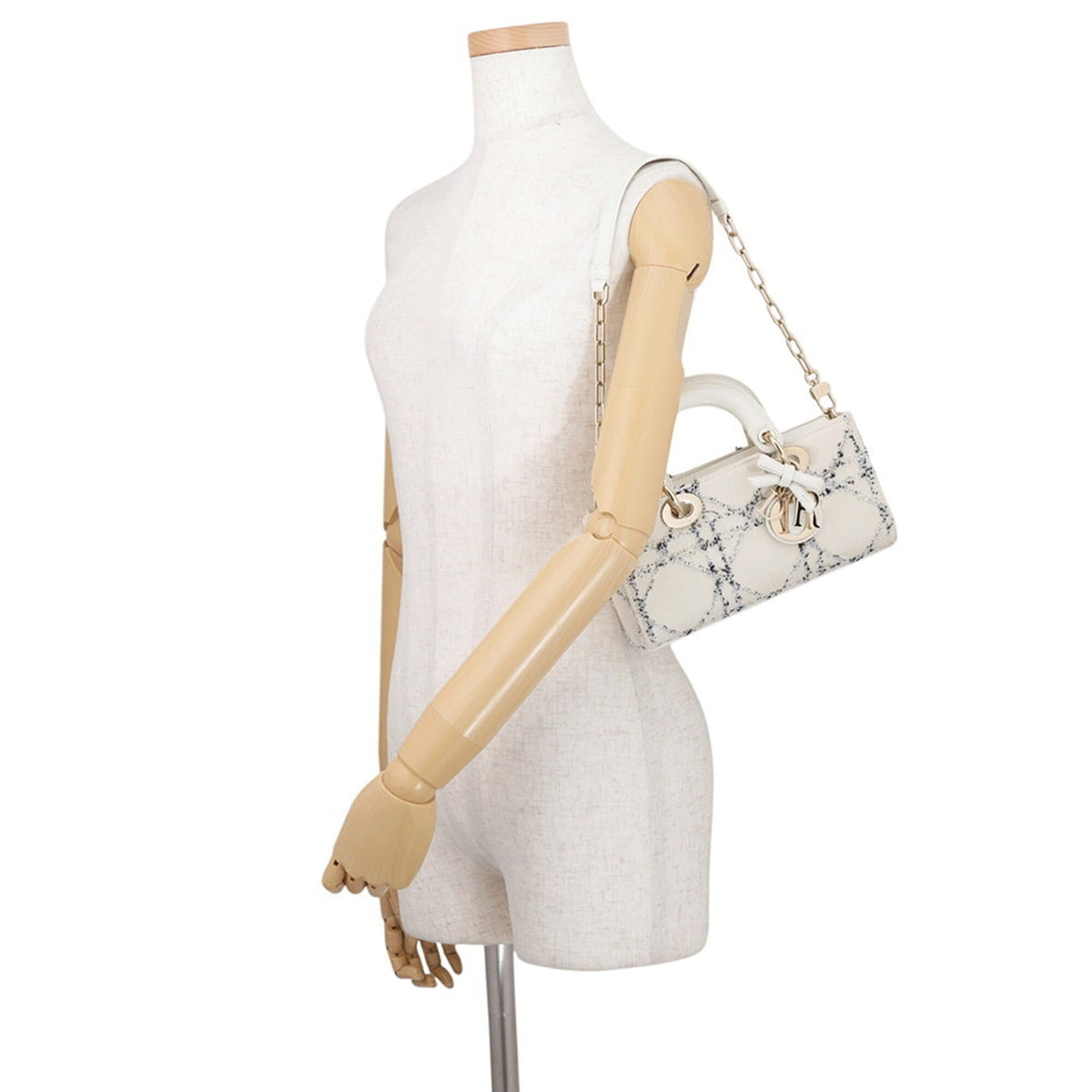 Christian Dior Blue White Leather Handbag (Pre-Owned)