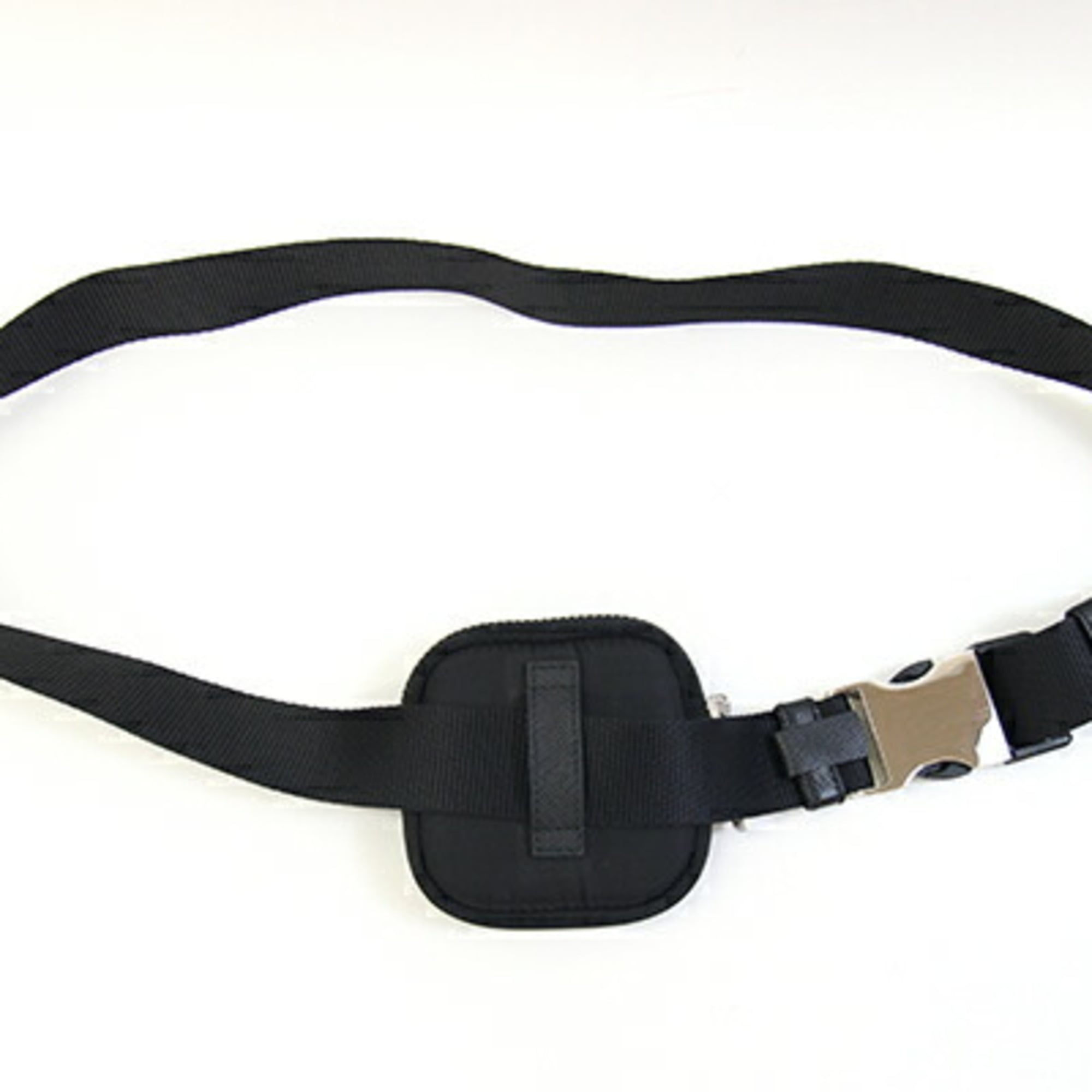 Prada Black Nylon Leather Fanny Pack Handbag Pouch (Pre-Owned)