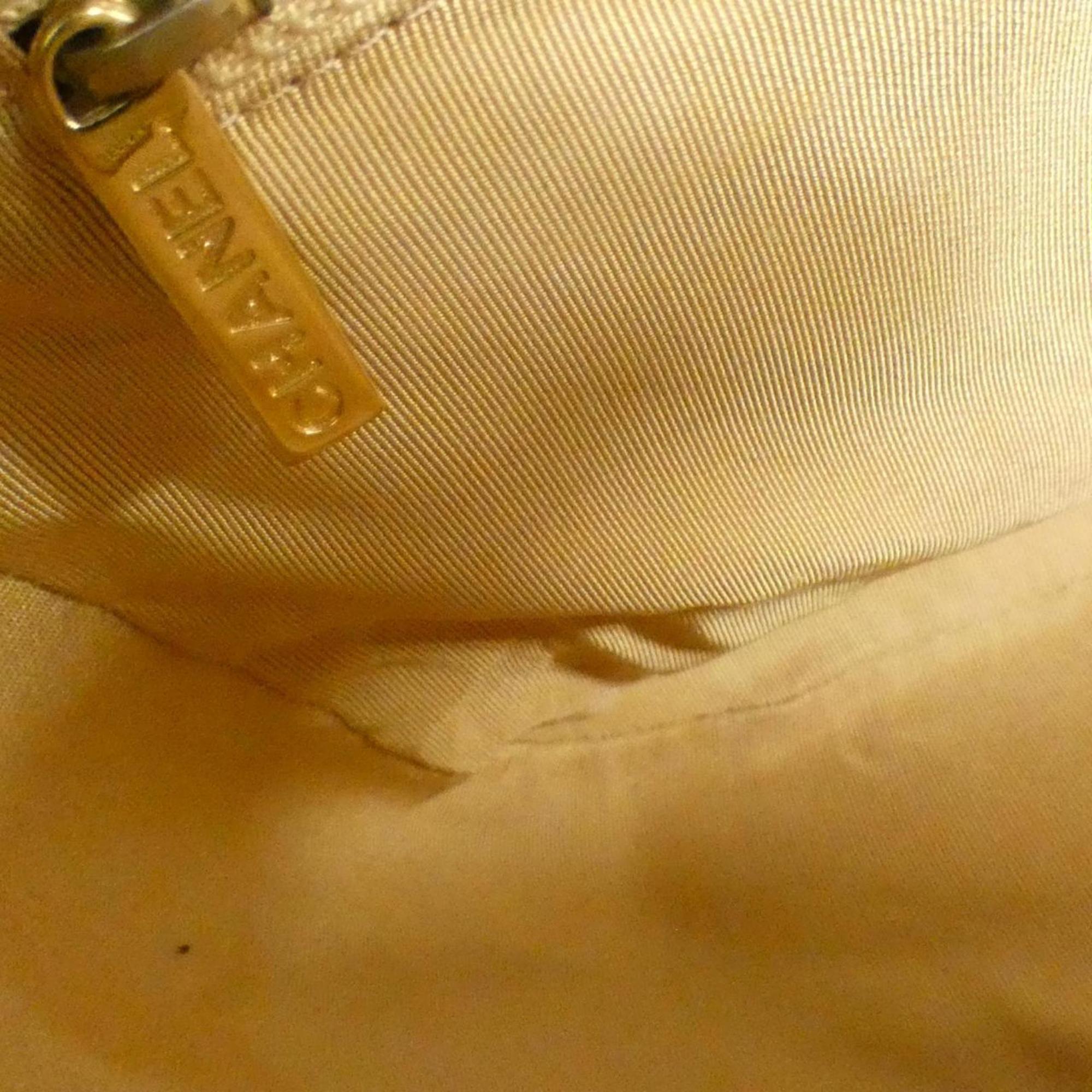 Chanel Beige Grained Calfskin Shoulder Bag (Pre-Owned)