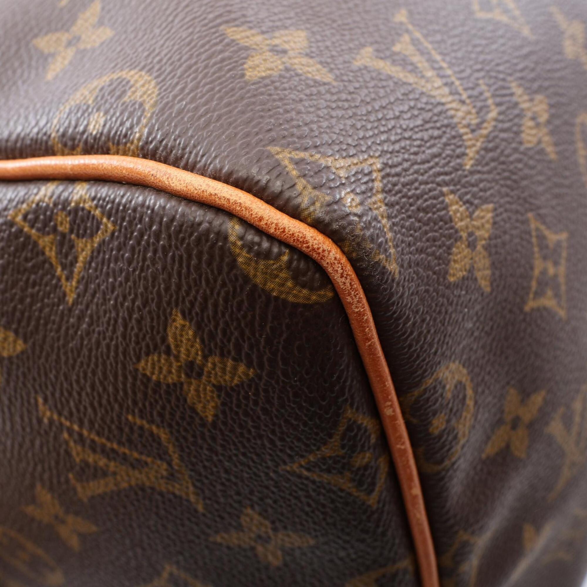 Louis Vuitton Brown Monogram Coated Canvas Leather Boston Bag Handbag (Pre-Owned)