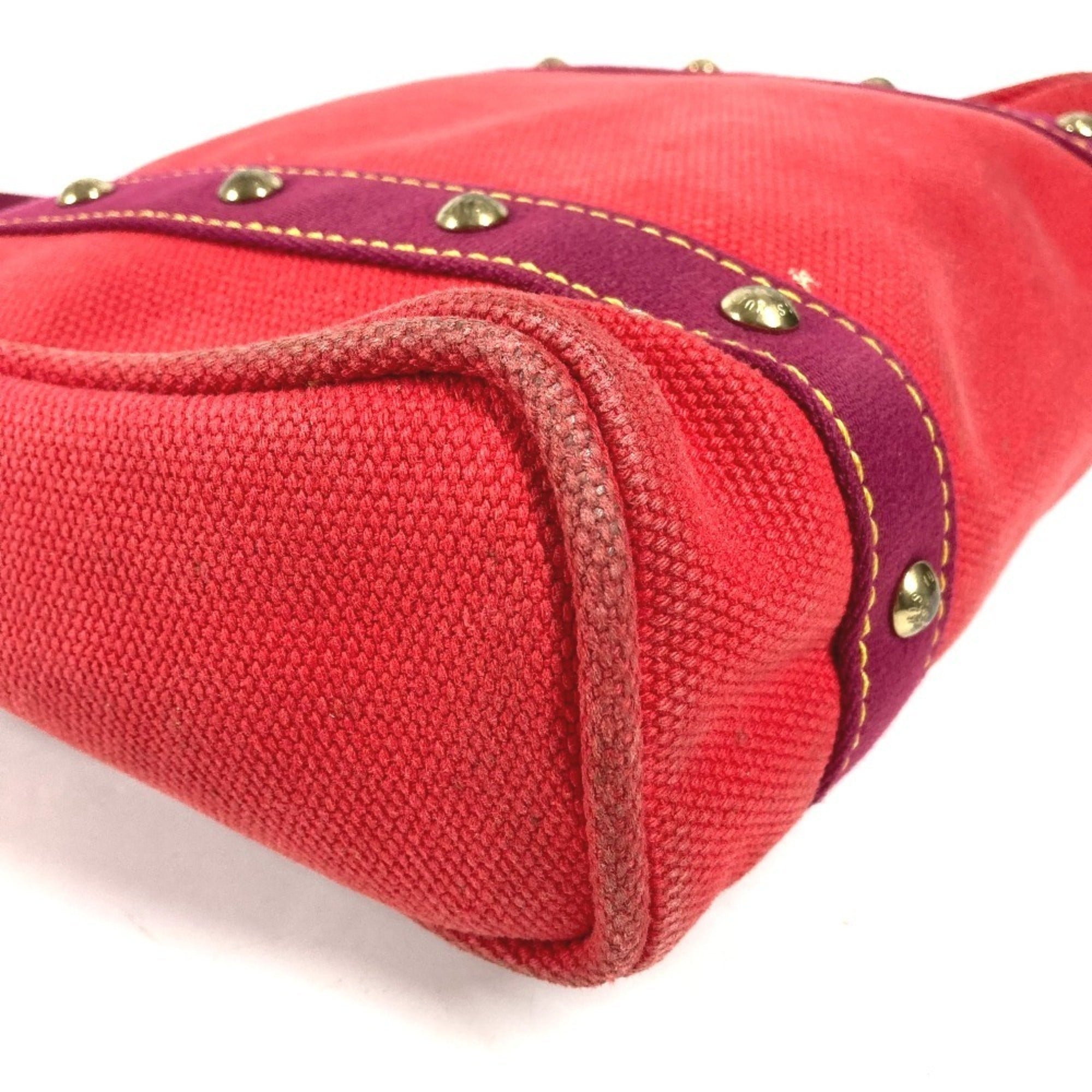 Louis Vuitton Red Color Cotton Tote Bag (Pre-Owned)