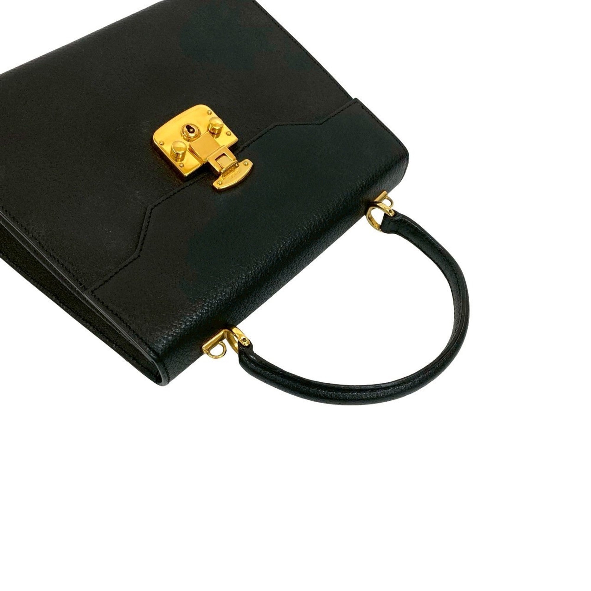 Gucci Black Leather Handbag Shoulder Bag (Pre-Owned)