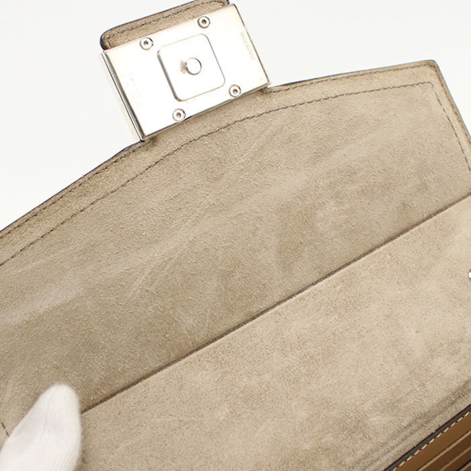 Fendi Brown Jacquard Handbag (Pre-Owned)
