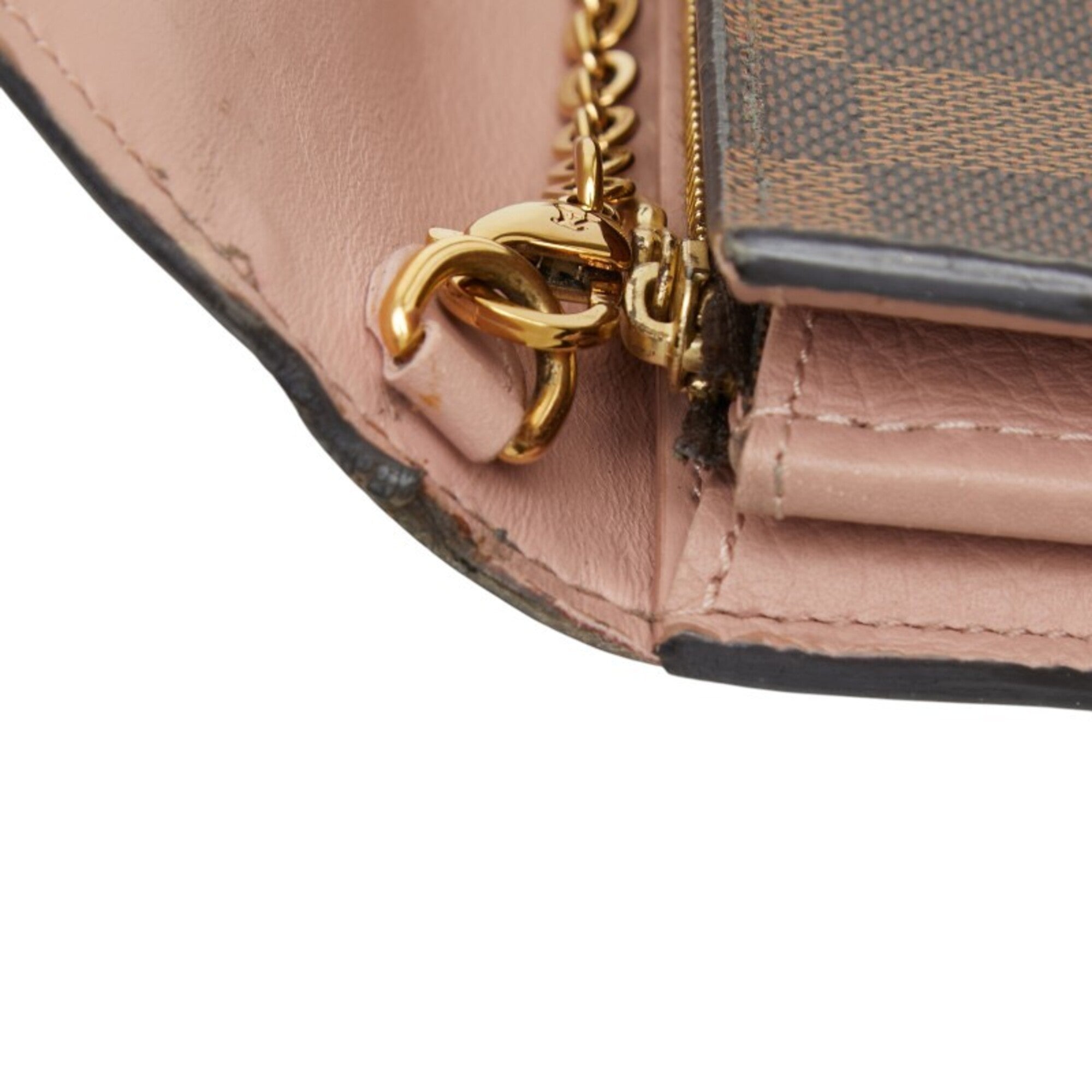 Louis Vuitton Brown Rose Ballerine Pvc Leather Chain/Shoulder Wallet (Pre-Owned)