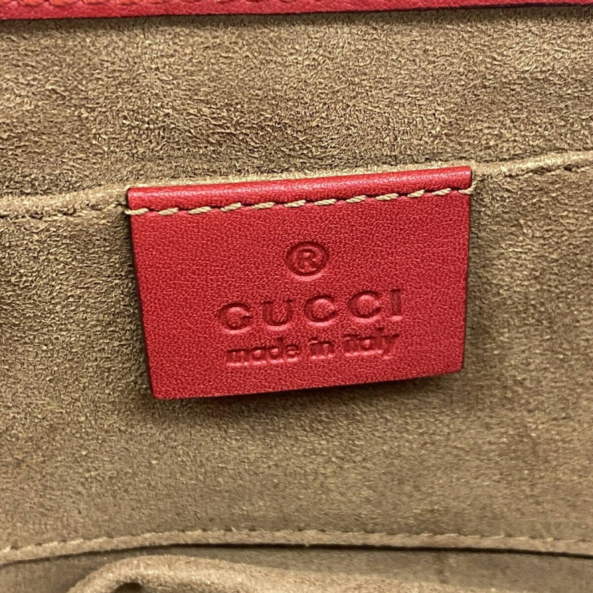 Gucci Brown Red Color Pvc Shoulder Bag (Pre-Owned)