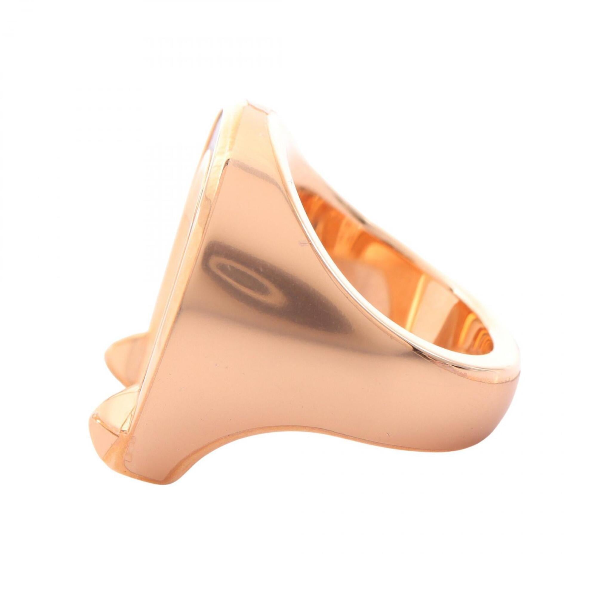 Hermes Gold Black Gold Plating Leather Band Ring (Pre-Owned)