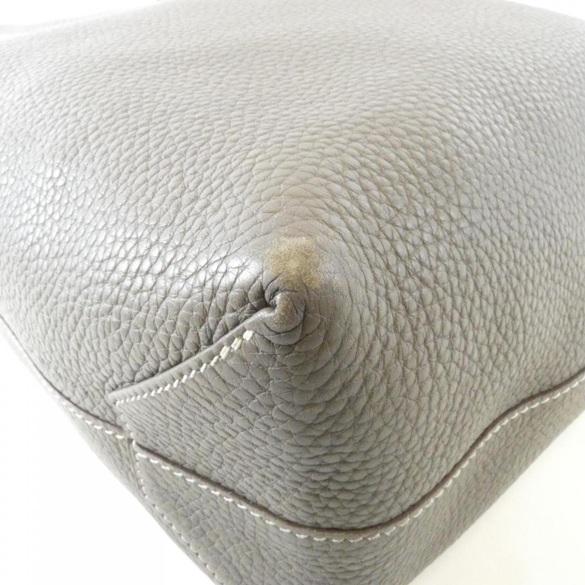 Hermes Bougainvillier Gray Red Color Taurillon Clemence Leather Handbag (Pre-Owned)